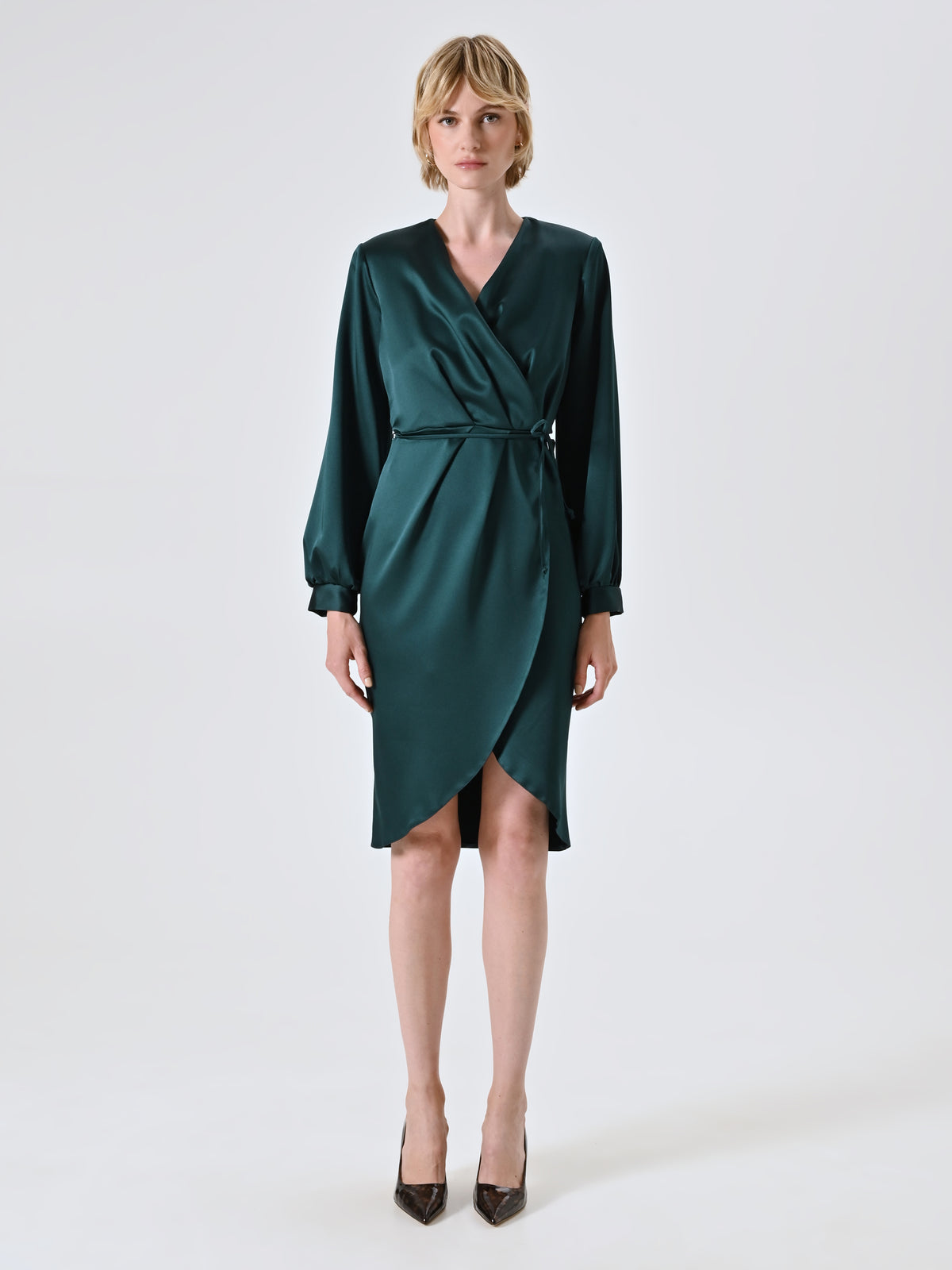 Satin Wrap Dress - Maska