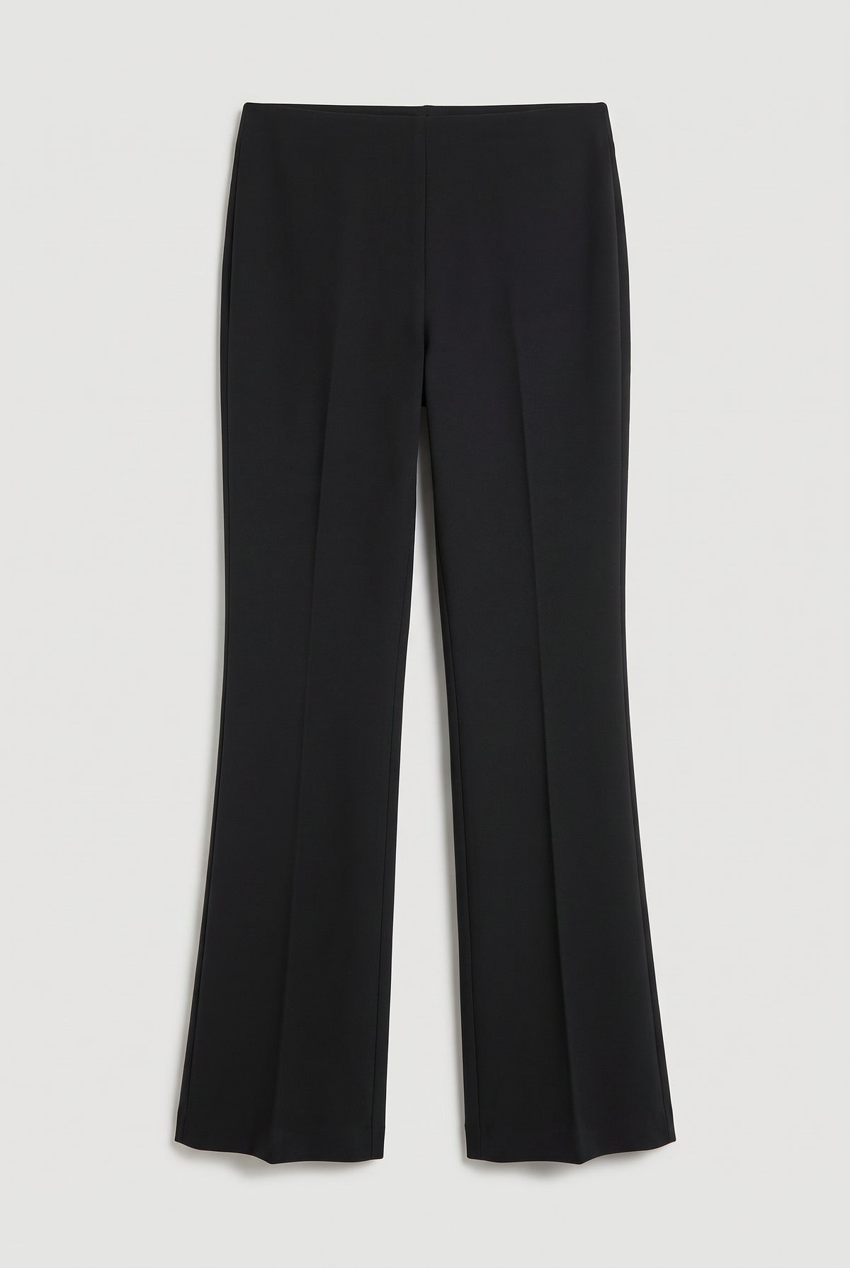 Slim Flare Trousers - Black - flat lay