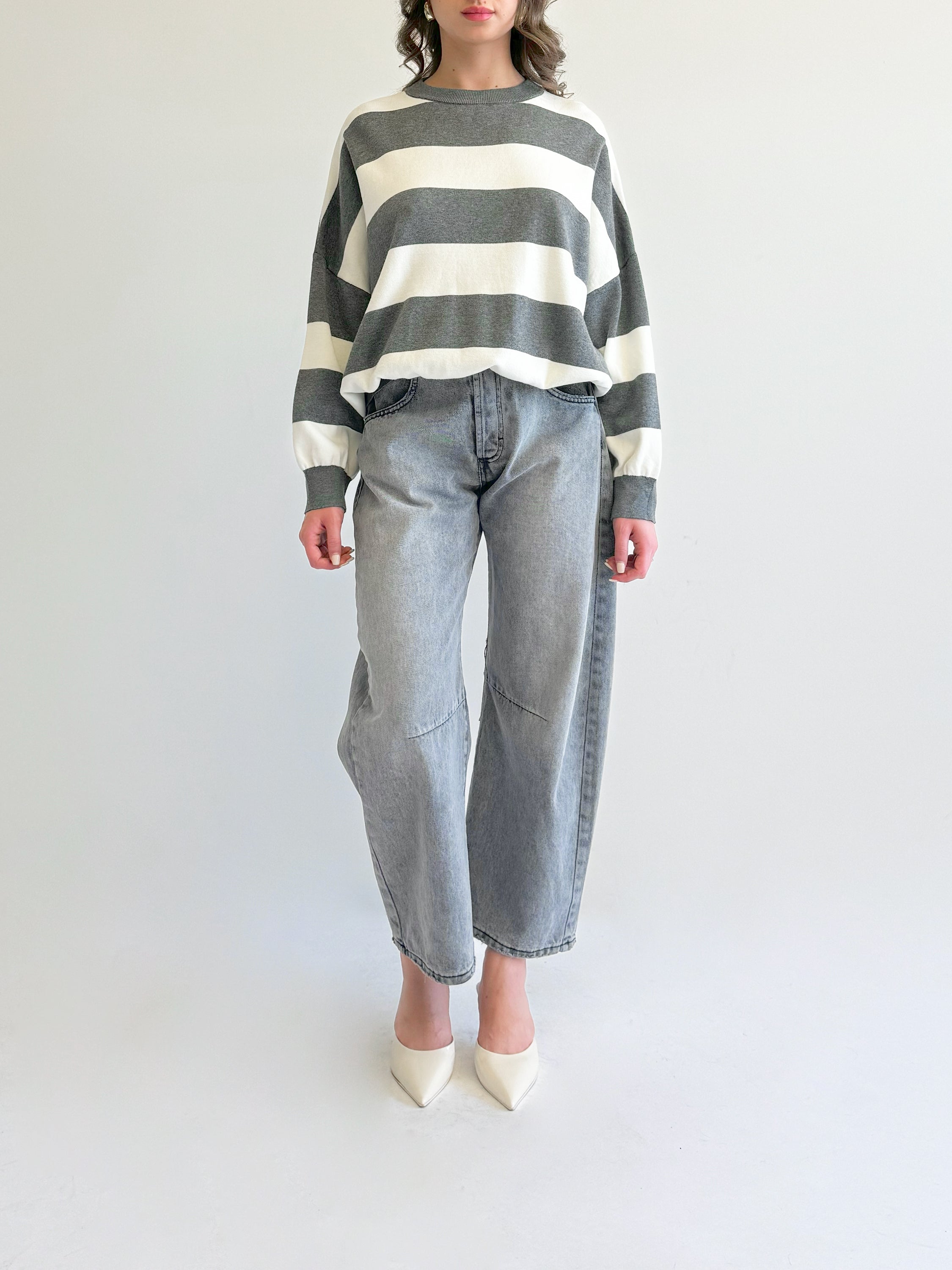 Pull en tricot rayé