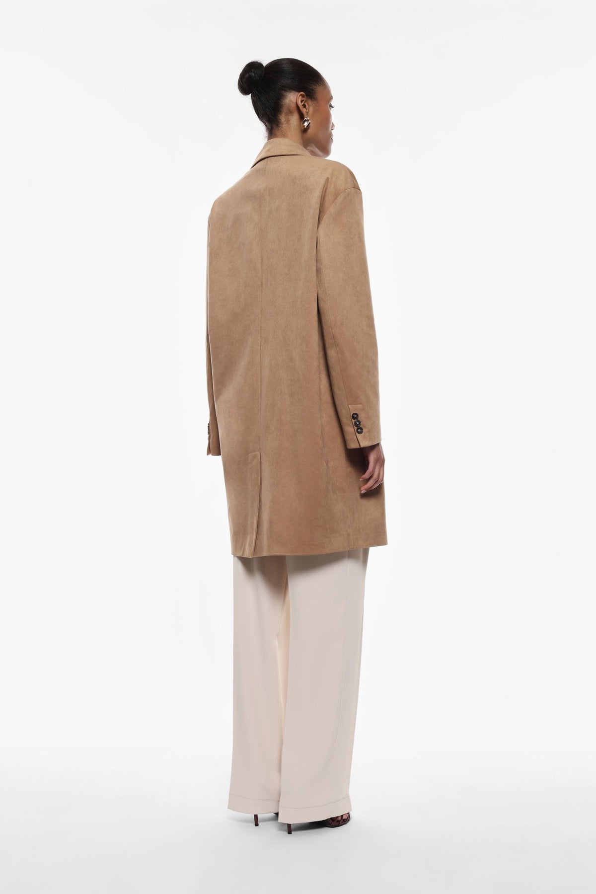 Suede Effect Coat - Maska