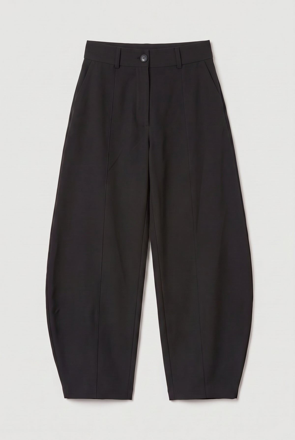 Tailored Wide-Leg Pants - Black - flat lay