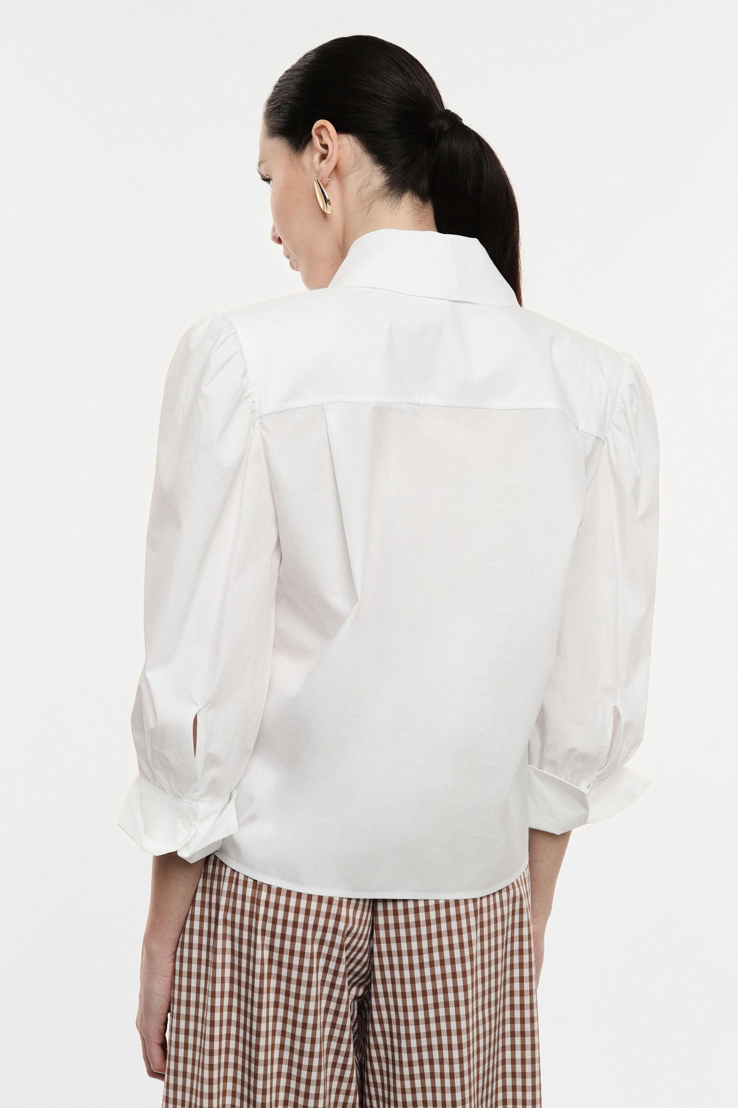 Tie-Front Puff Sleeve Blouse