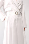 Darted palazzo trousers with belt