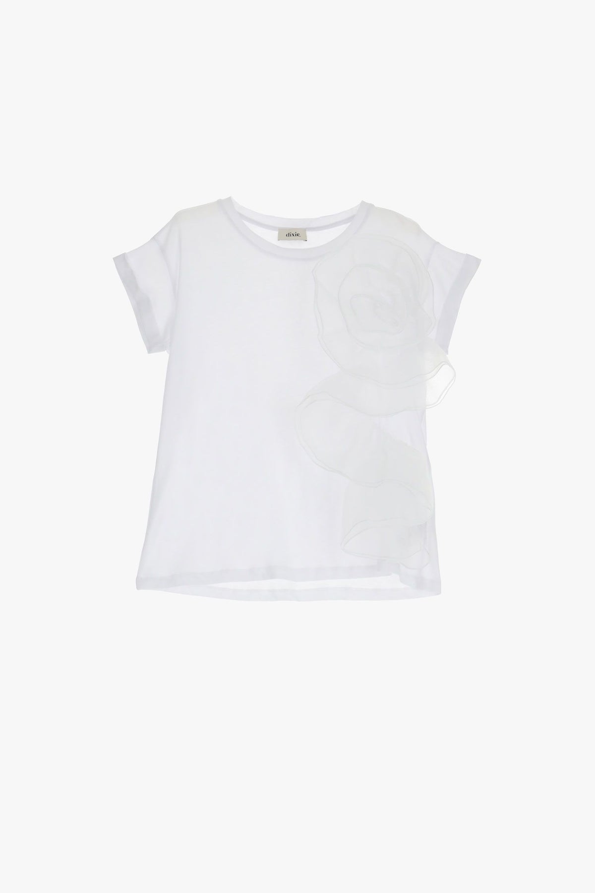 T-shirt with Flower Flounce