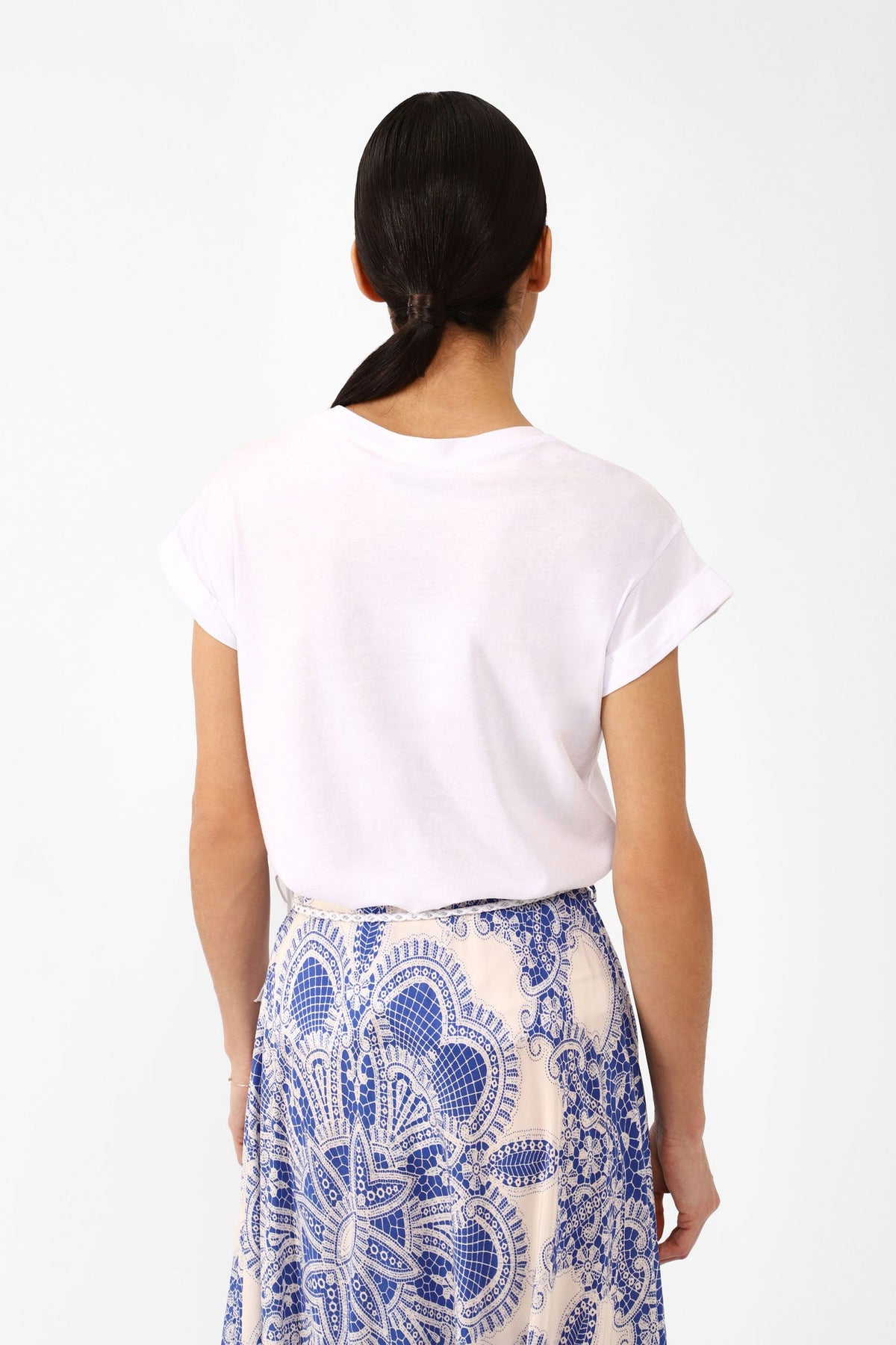 T-shirt with Flower Flounce