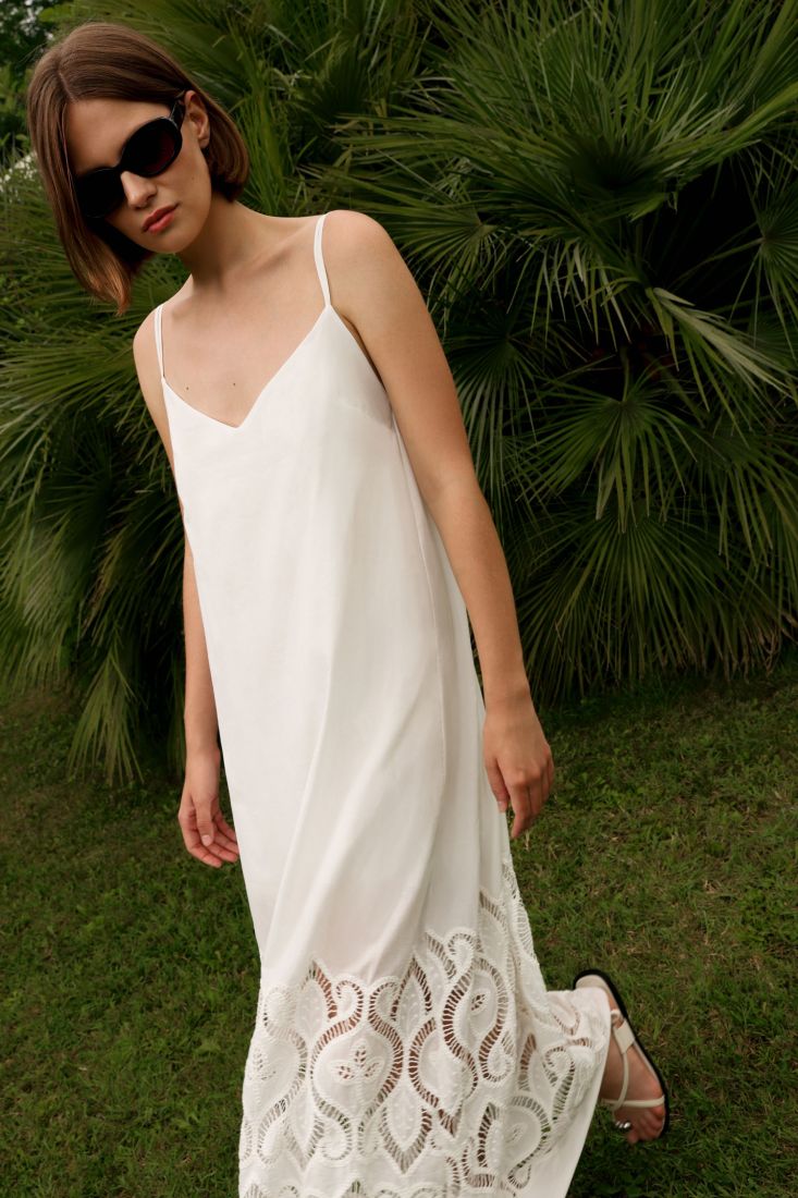 Embroidered Hem Dress