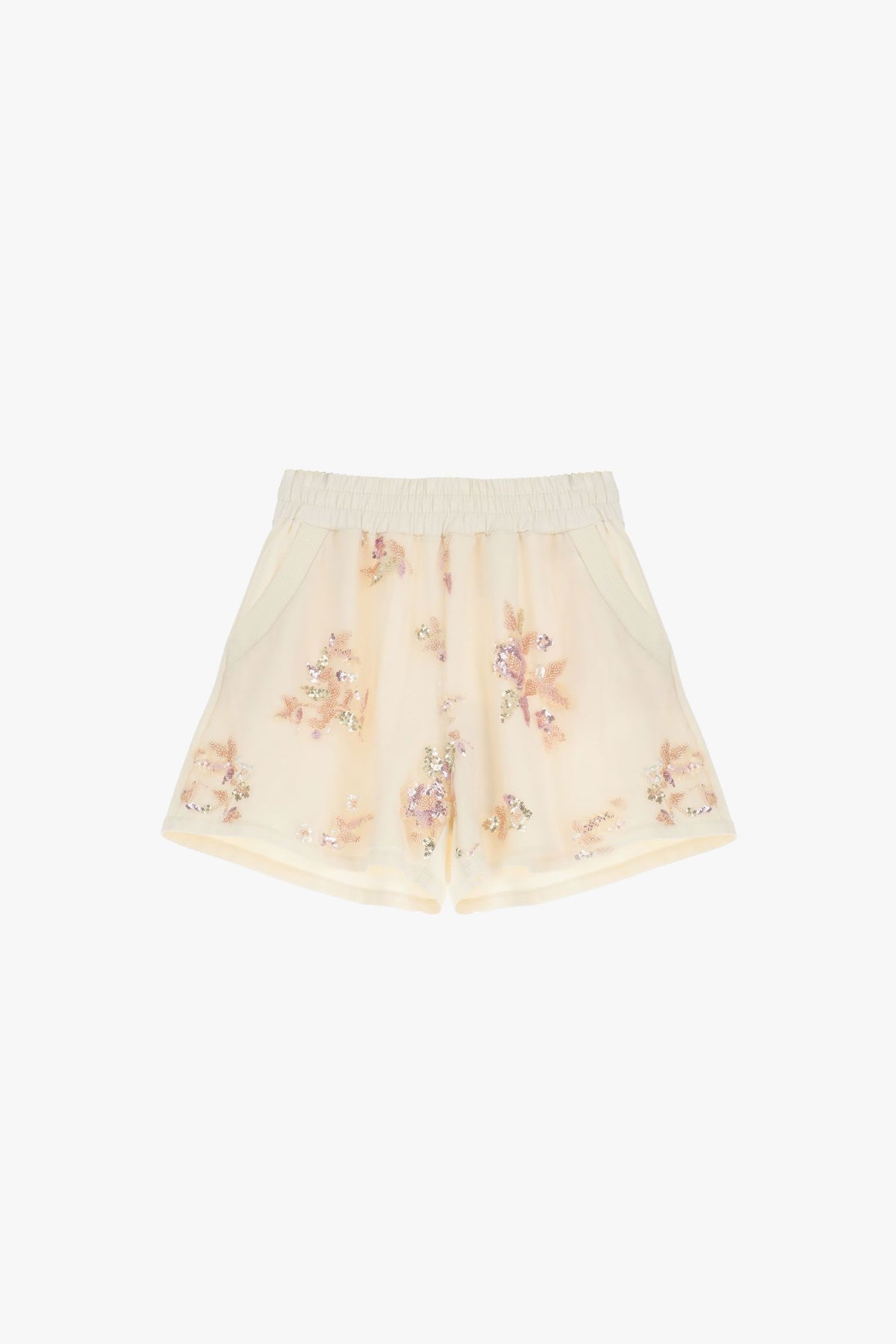 Sequin Floral Shorts