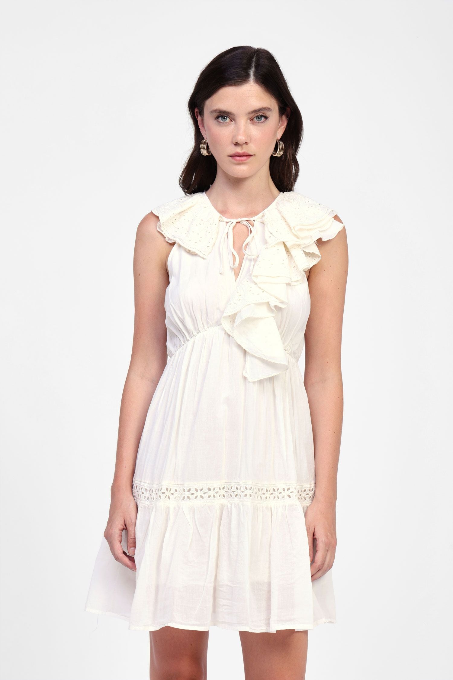 Short dress with ruffle details