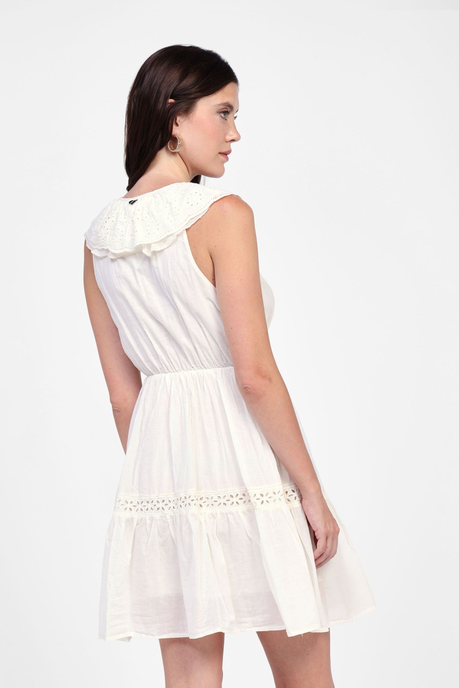 Short dress with ruffle details
