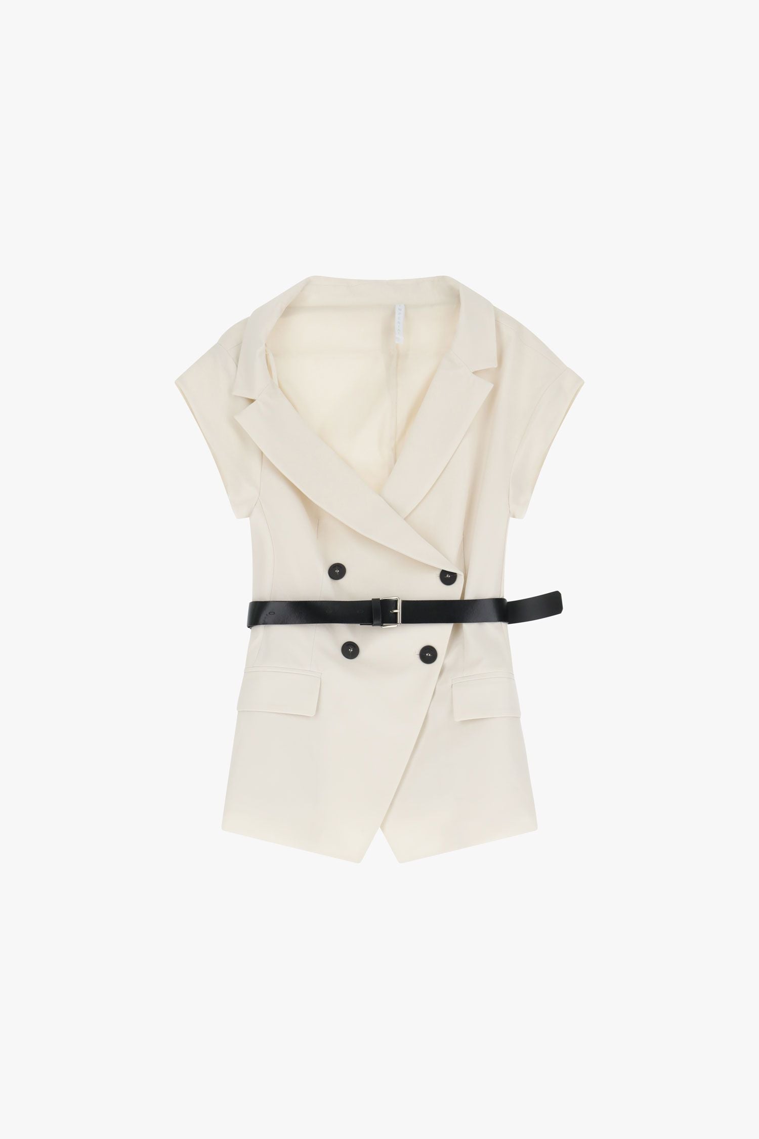 Blazer sans manches avec ceinture