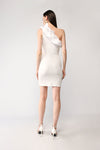 One-shoulder mini dress with flounce