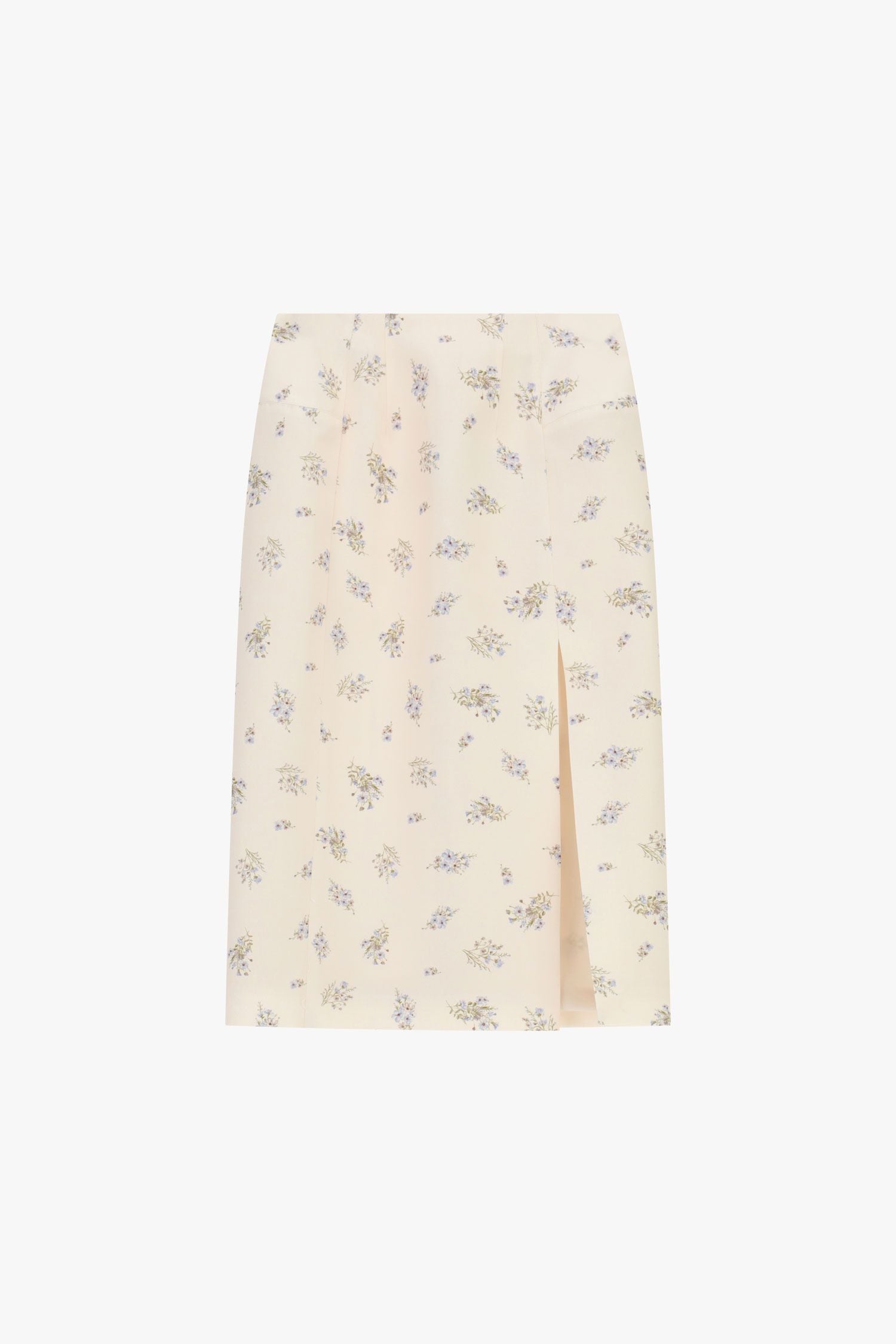 Floral Print Midi Skirt with Slit
