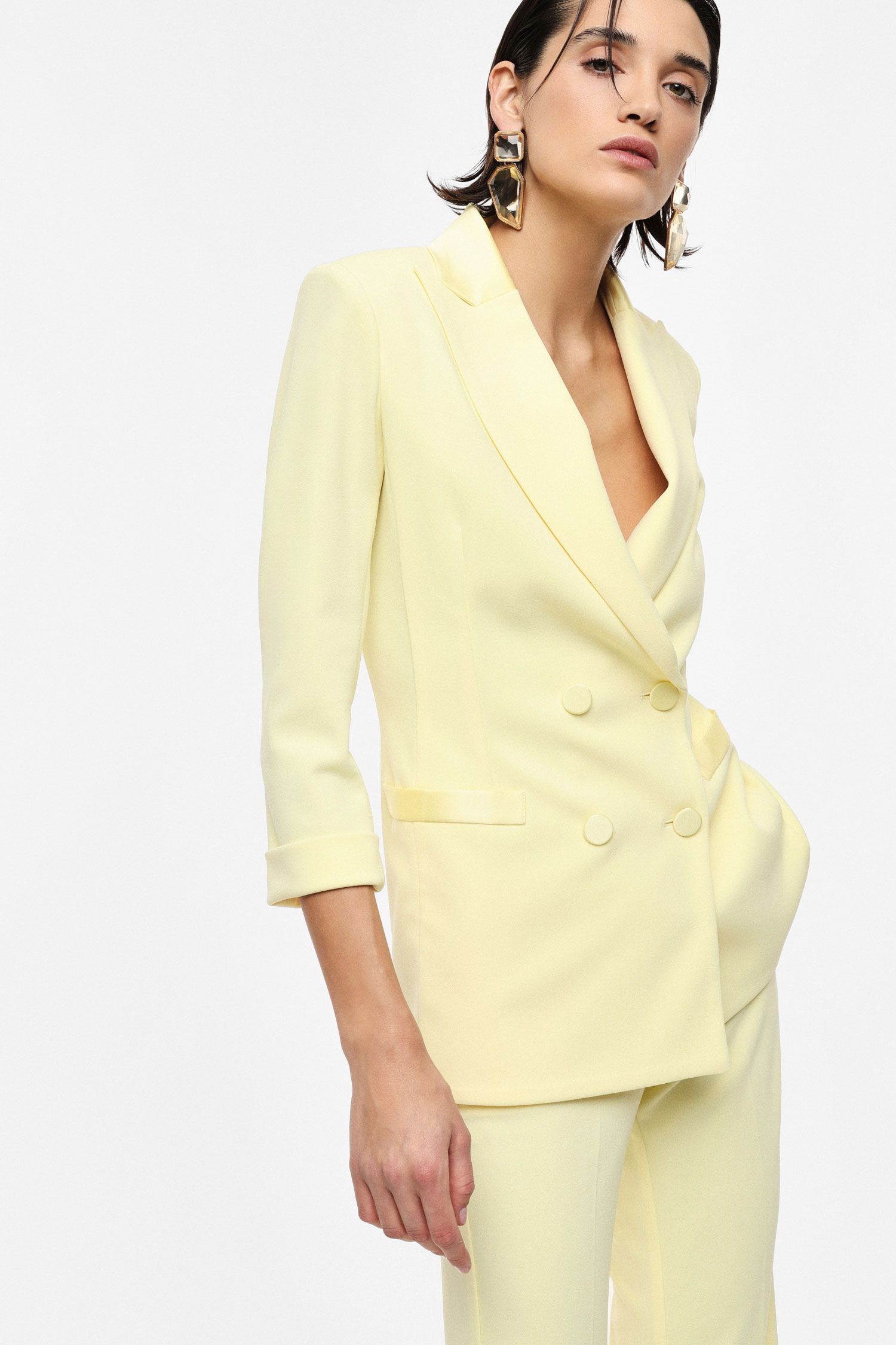 Blazer double-breasted with three-quarter sleeves