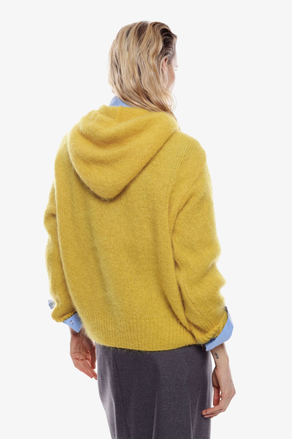 Sweater with Knitted Hooded