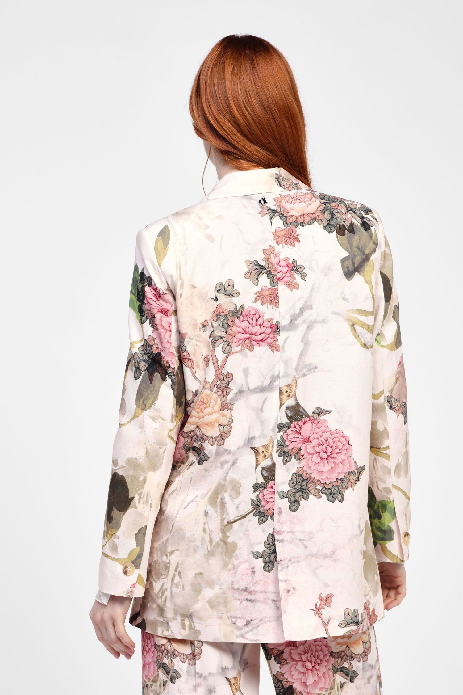 Blazer à imprimé floral et fermeture
