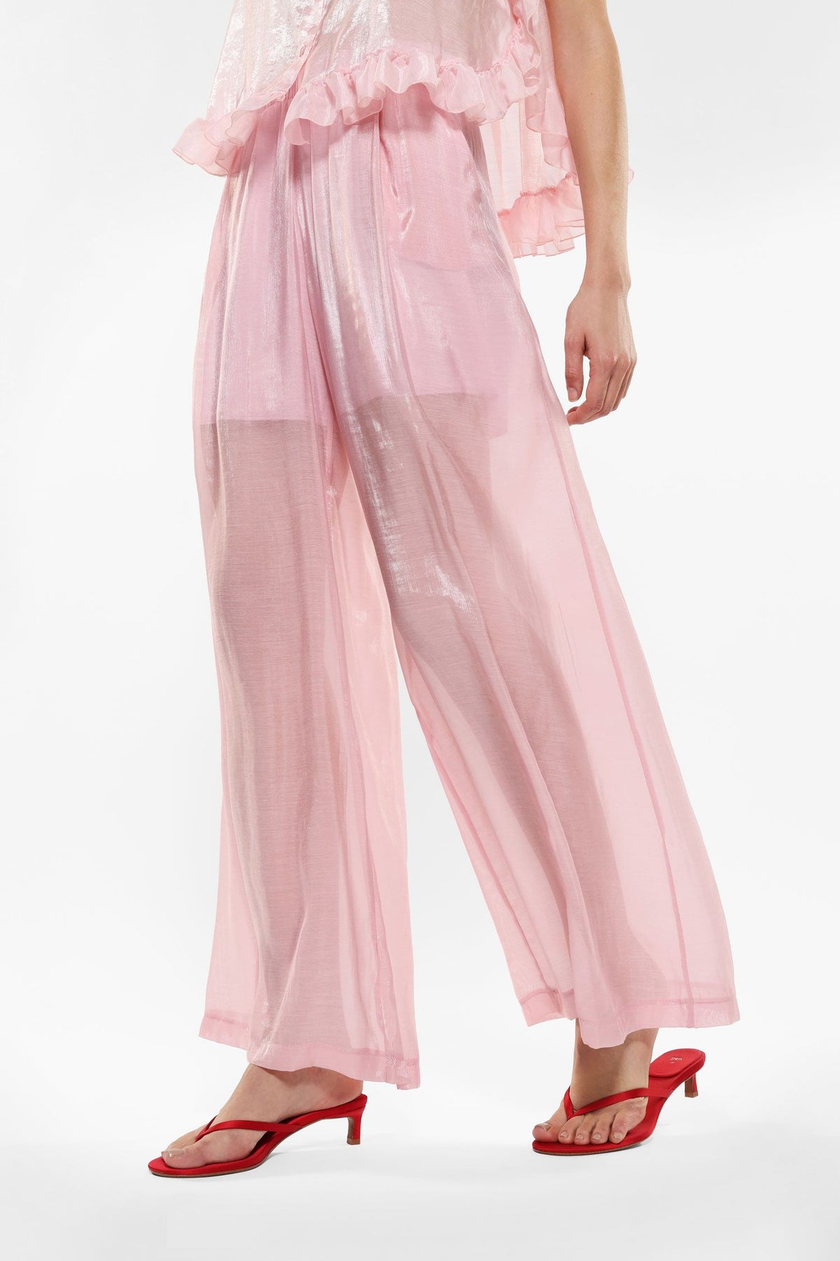 Pantalon transparent métallisé