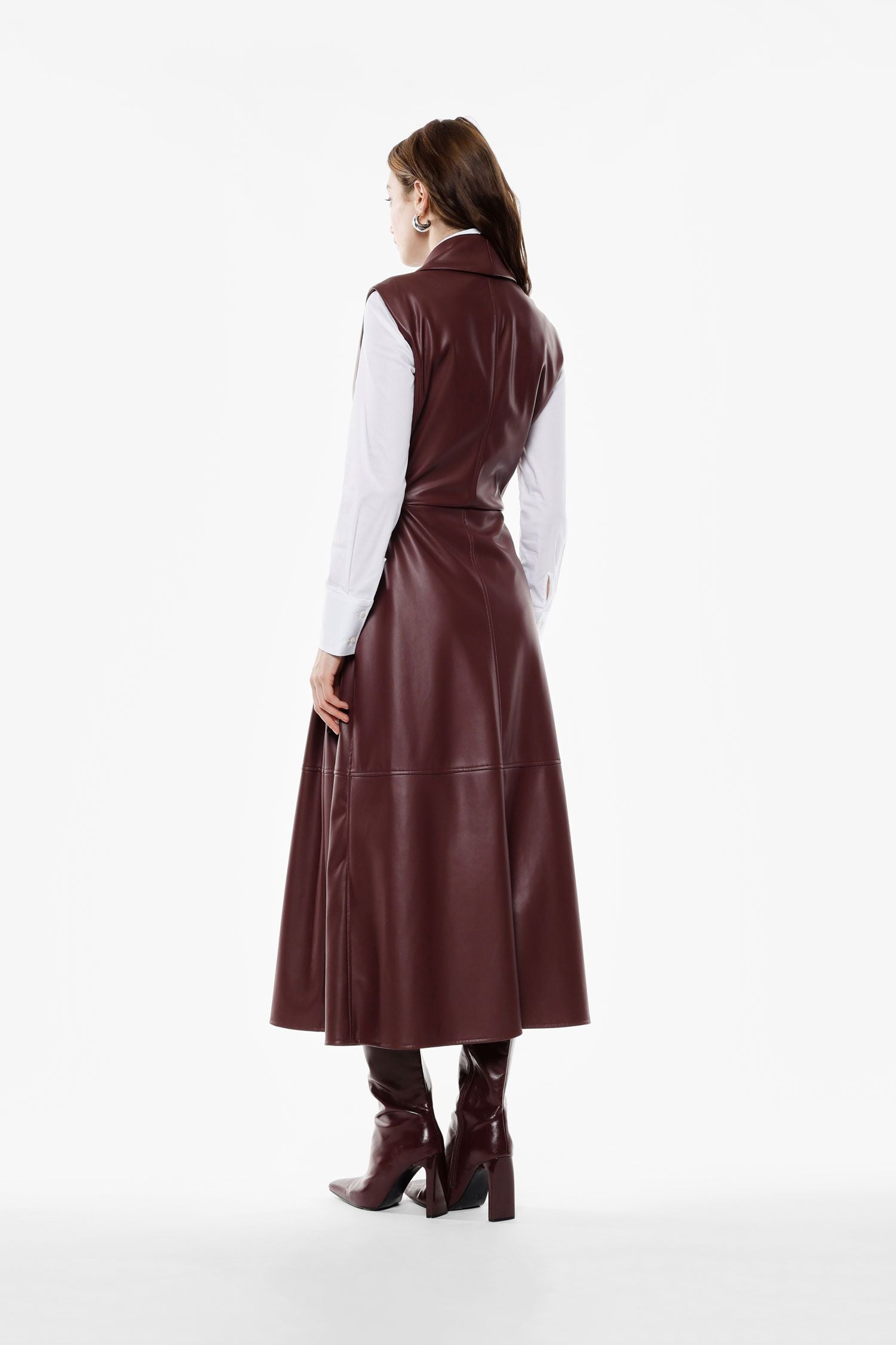 Faux Leather Sleeveless Dress