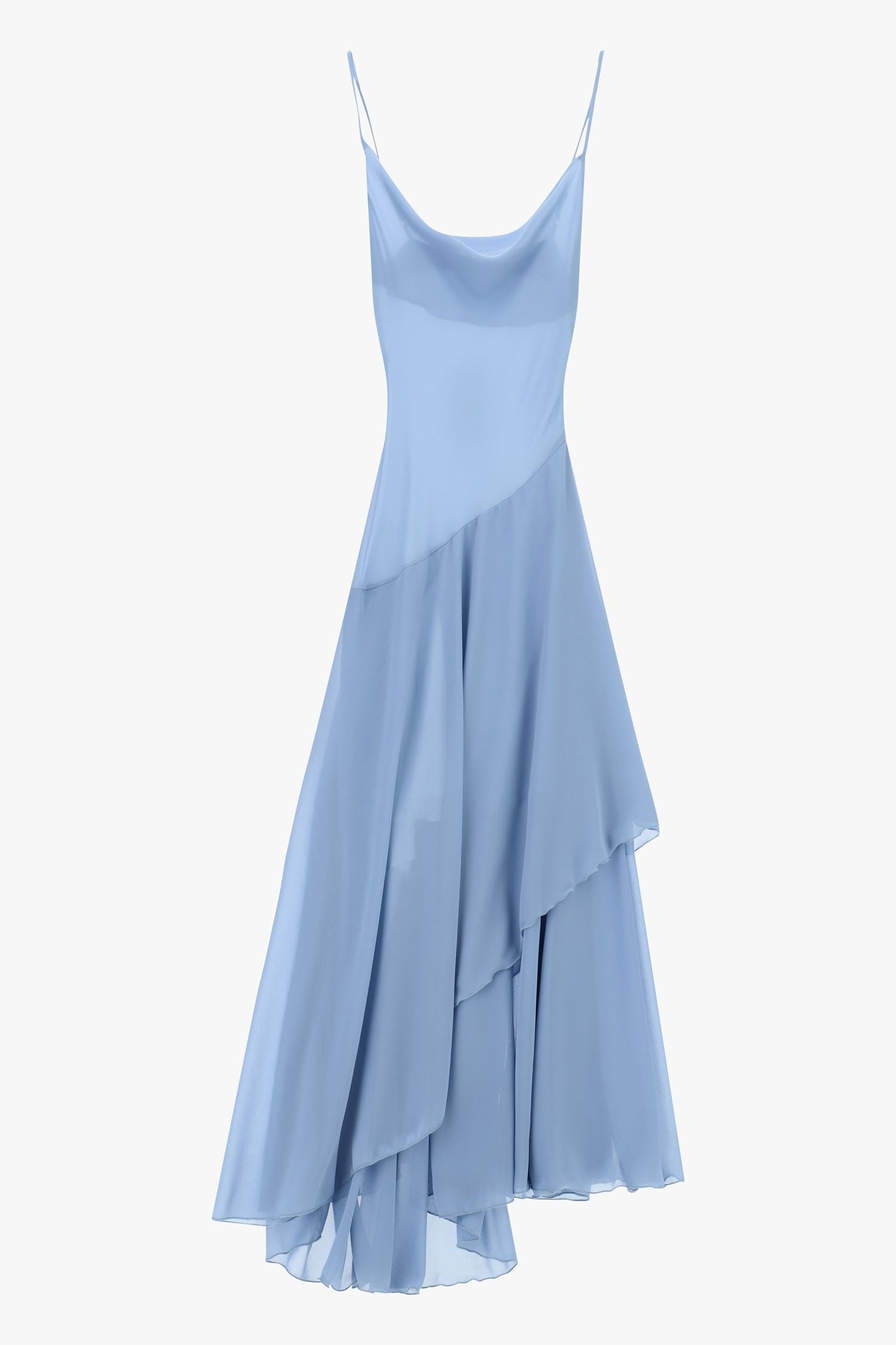 Light Blue Draped Midi Dress