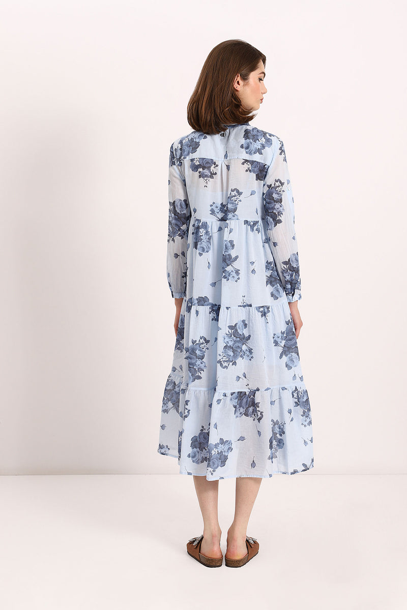 Floral-print shirt dress