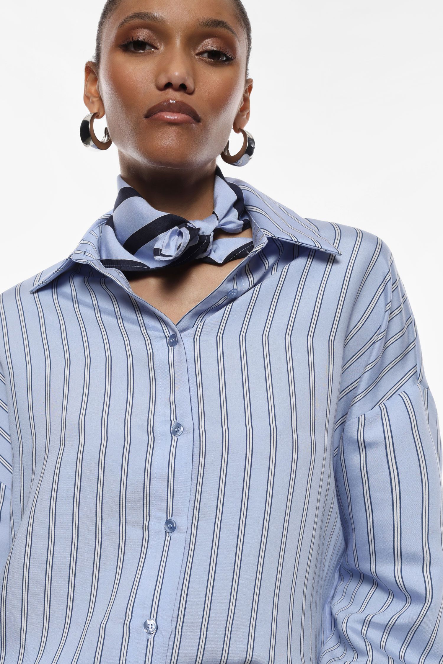 Striped shirt with classic collar