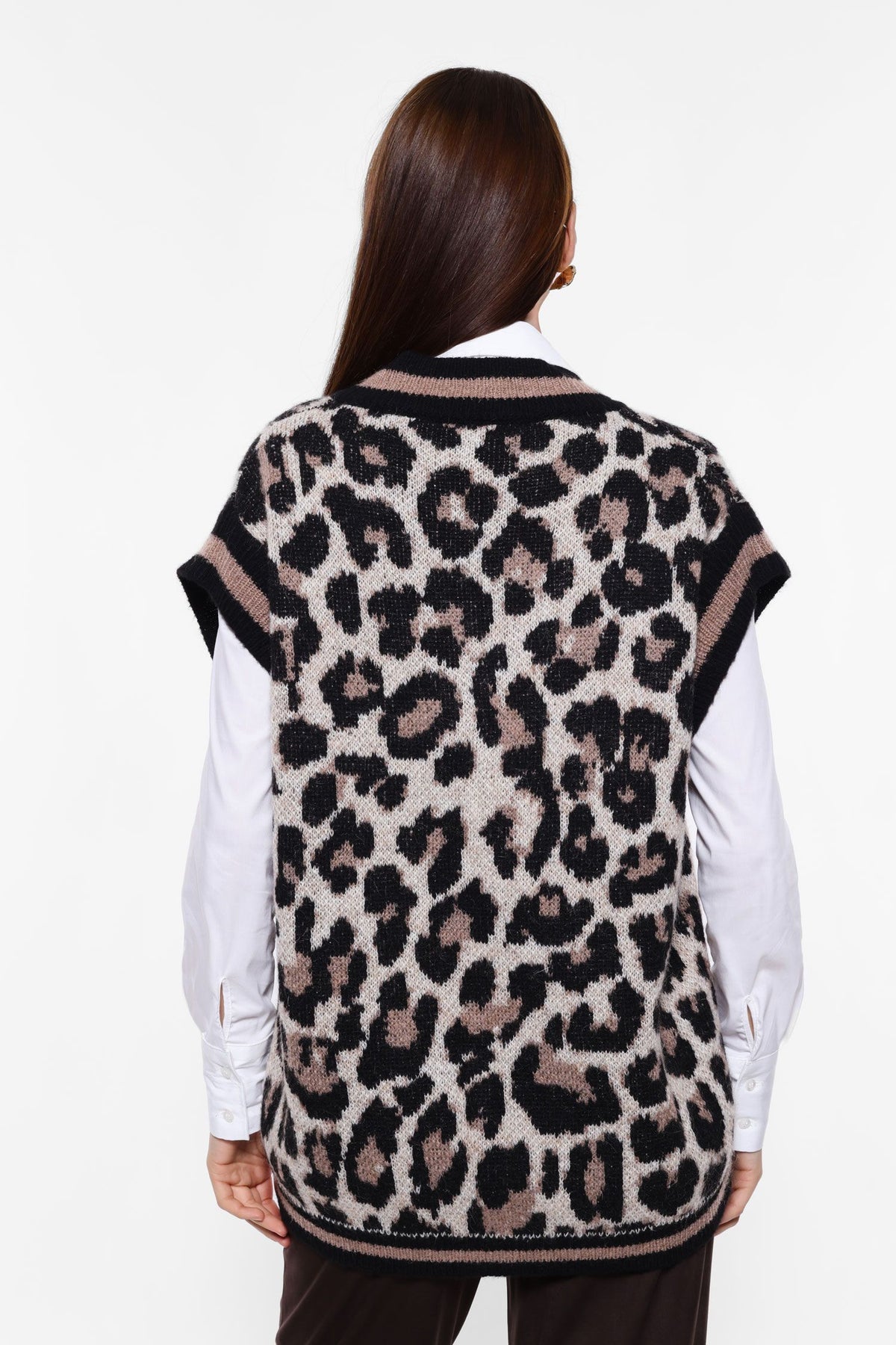 Gilet col V à imprimé animalier