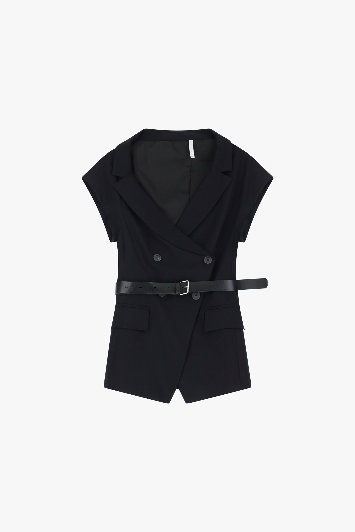 Belted Sleeveless Blazer