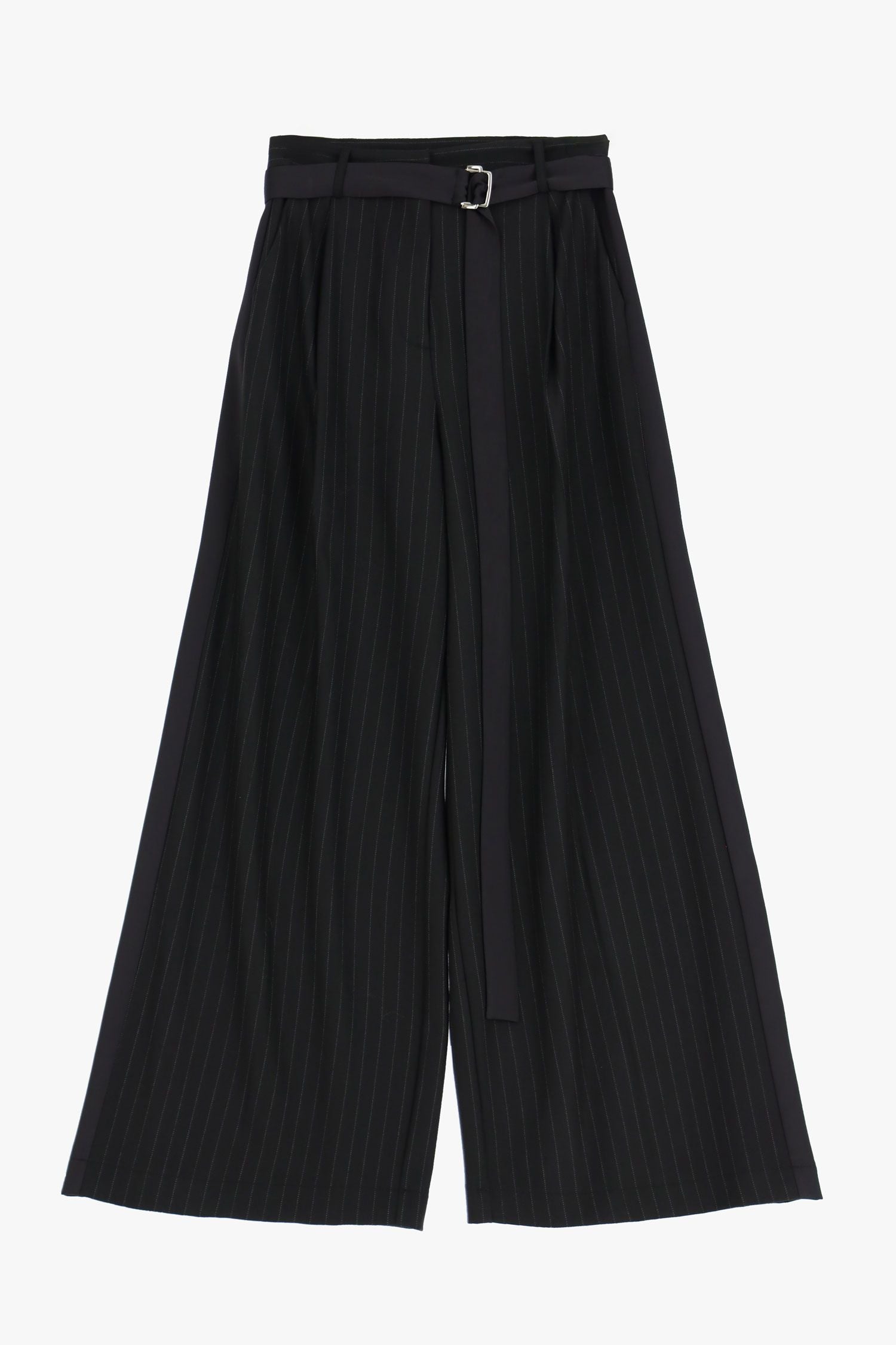 Wide Leg Belted Trousers