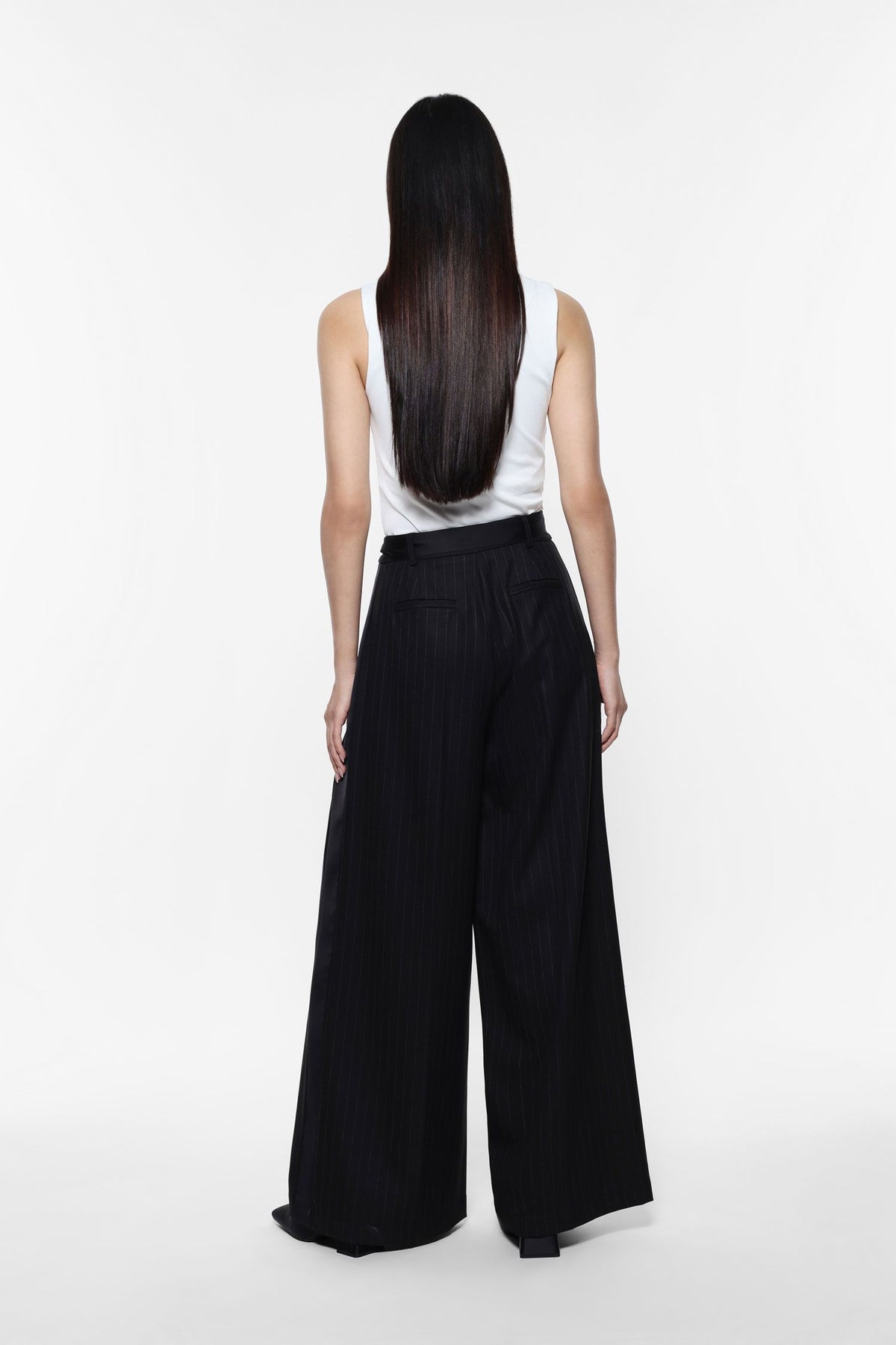 Wide Leg Belted Trousers