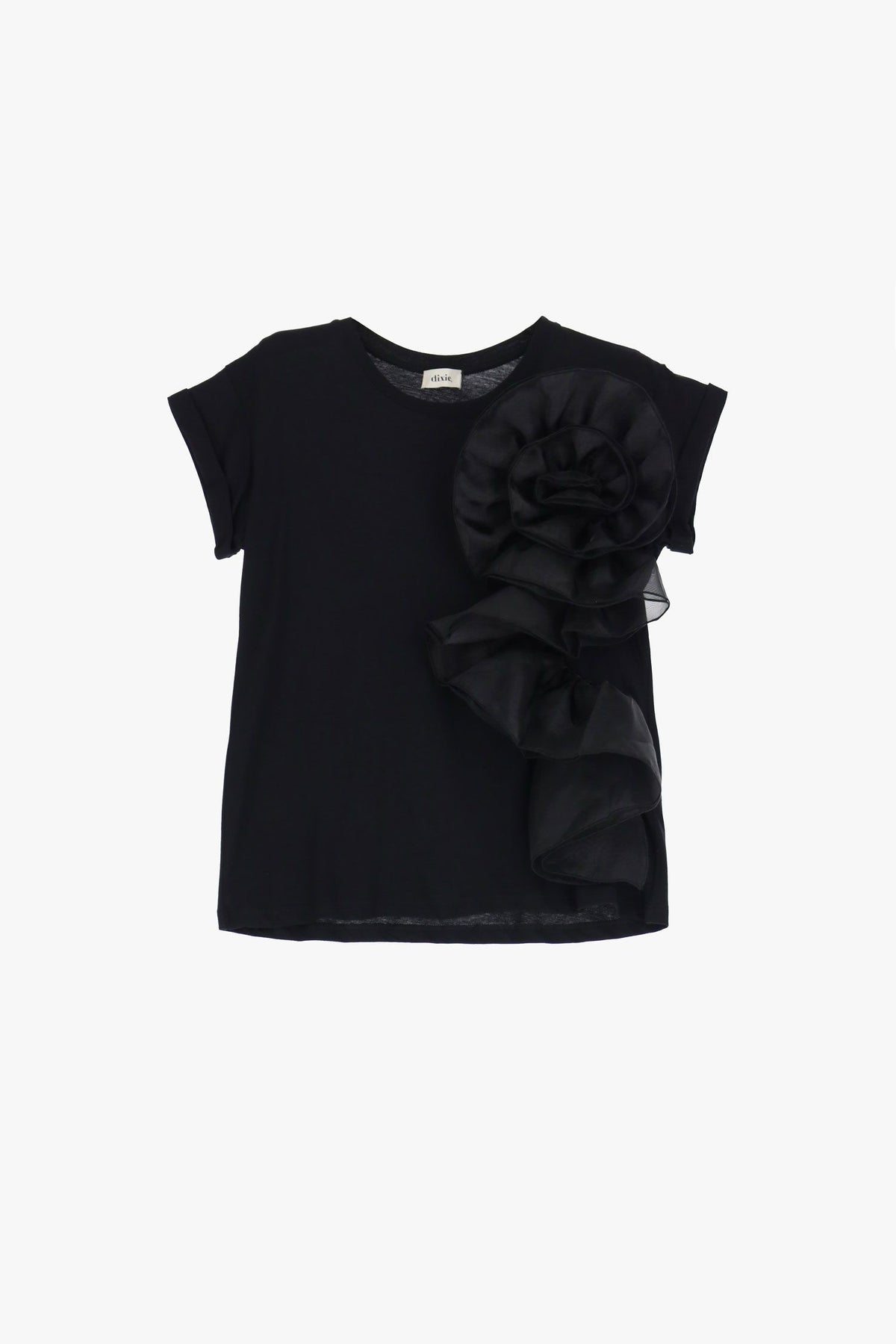 T-shirt with Flower Flounce