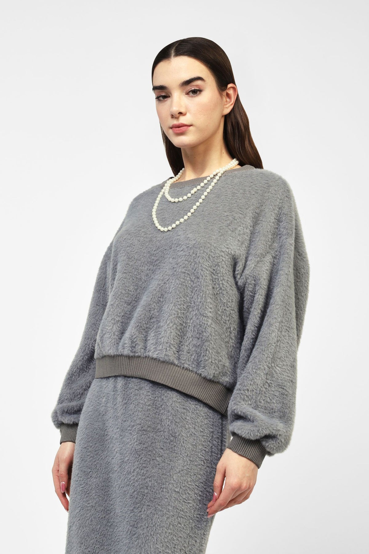 Sweat-shirt effet peluche