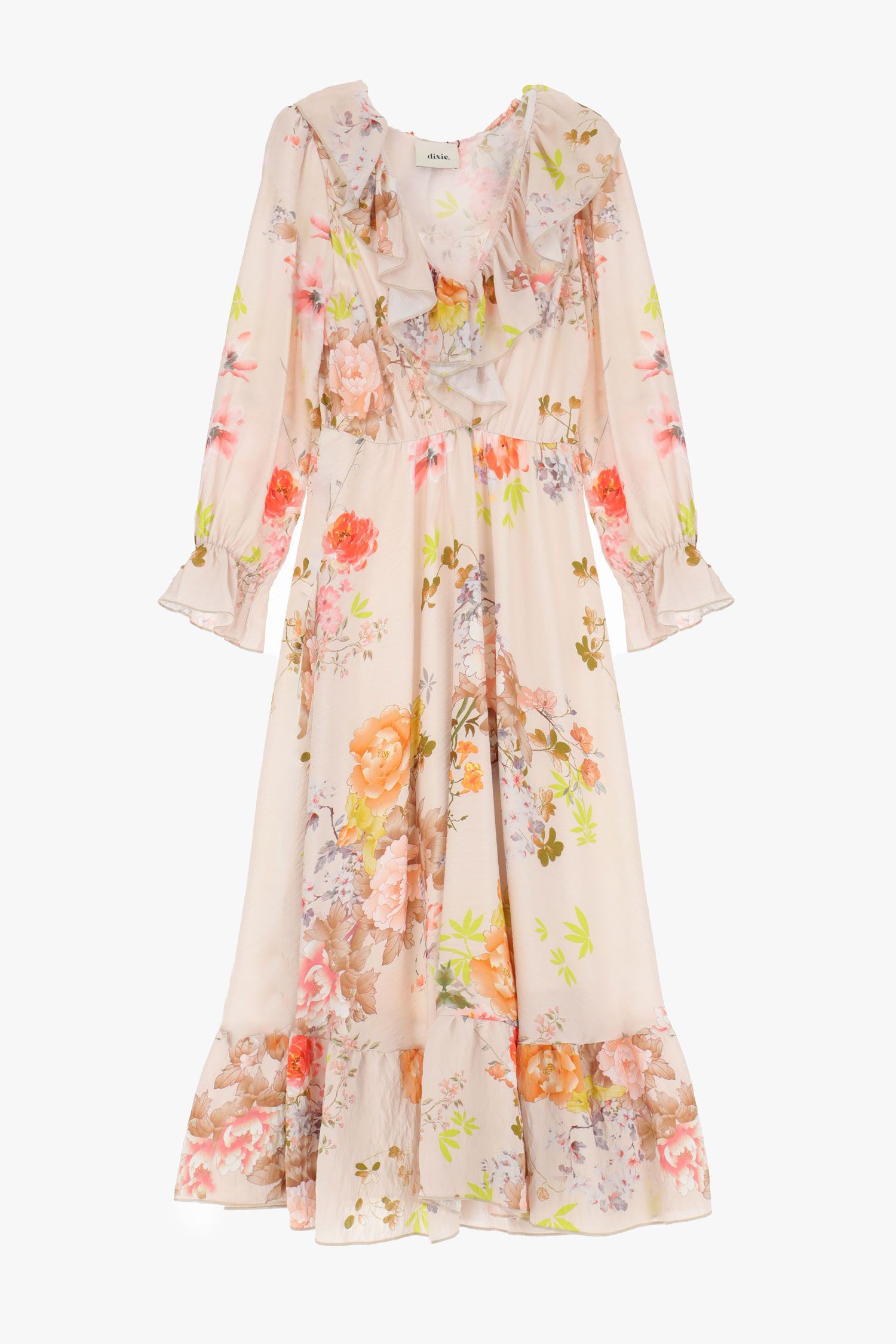Long floral dress with sleeves