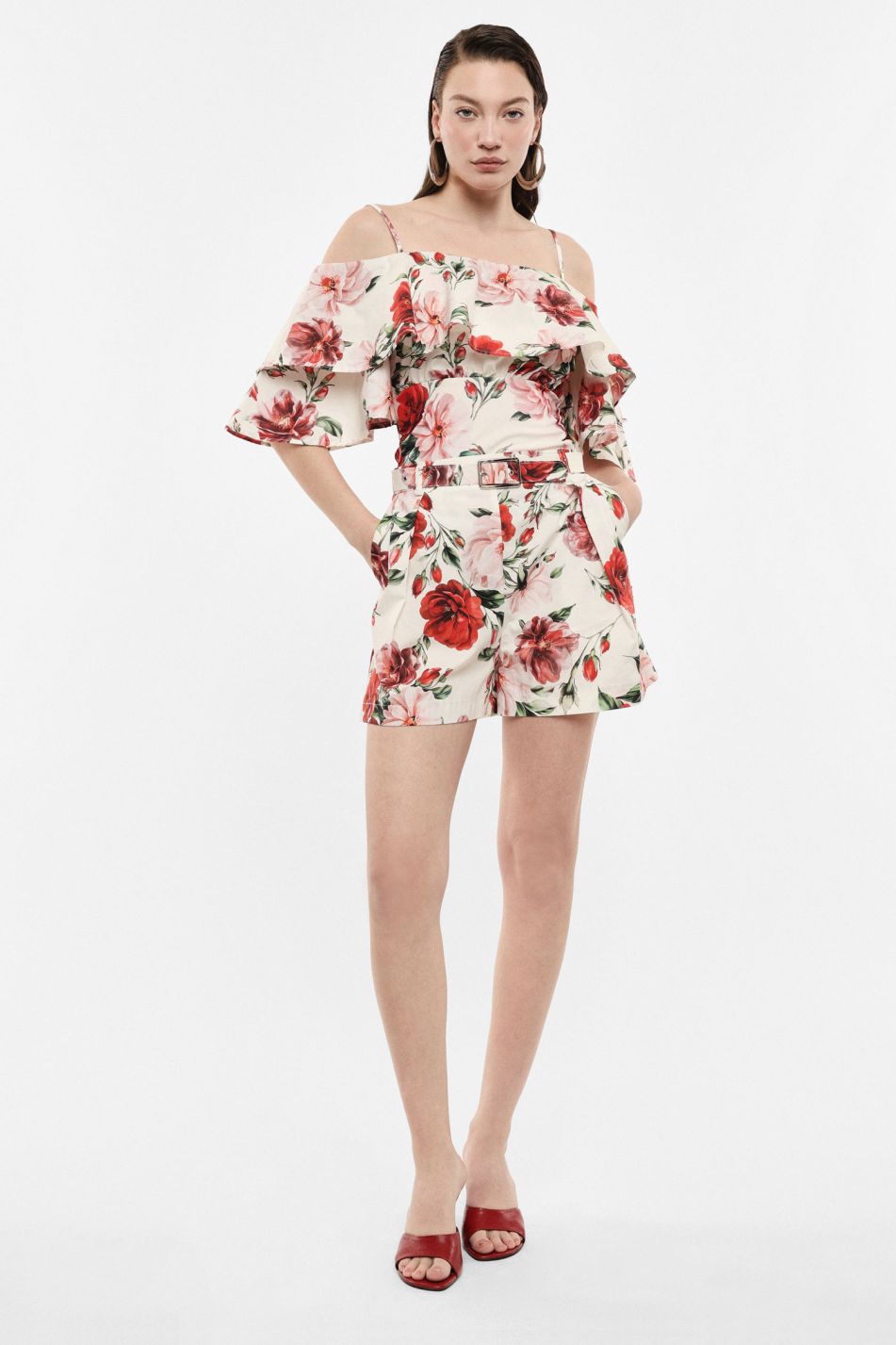 Floral Belted Shorts