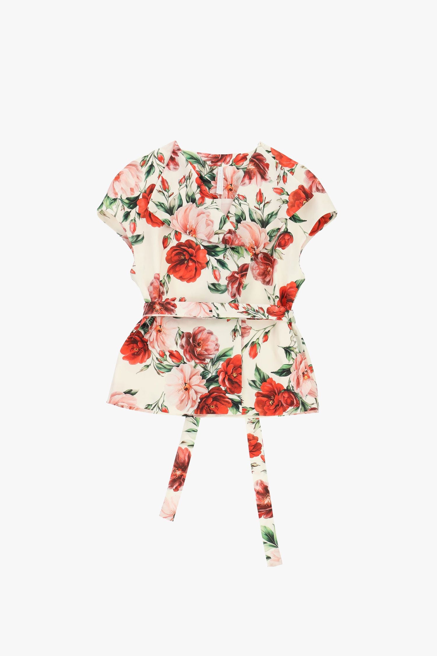 Gilet avec ceinture et imprimé floral