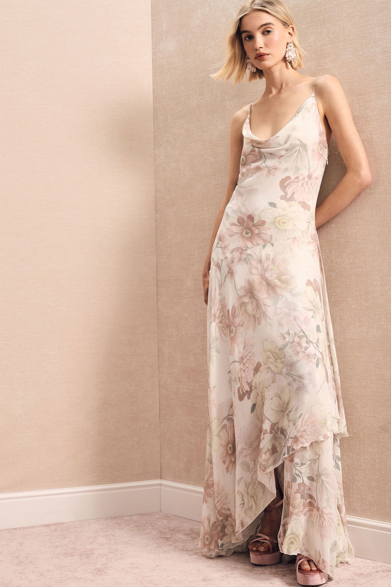Floral Chiffon Slip Dress