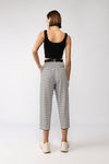 Striped baggy trousers with belt