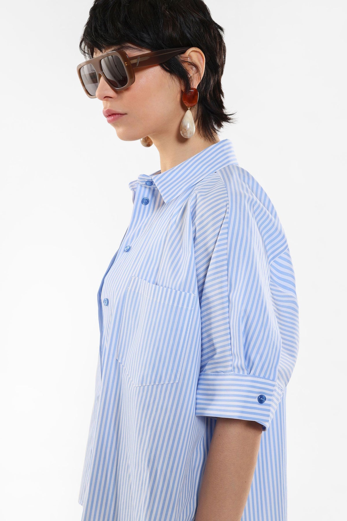 Chemise oversize en coton rayé