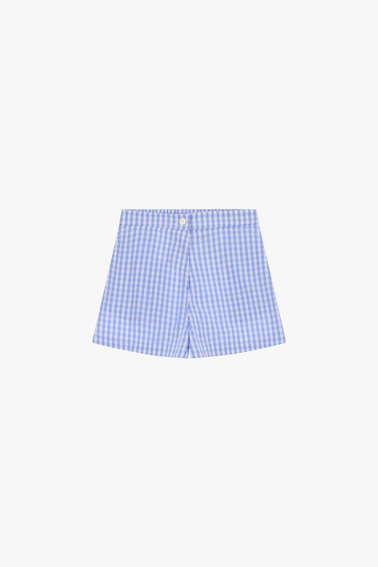 Blue Gingham Short