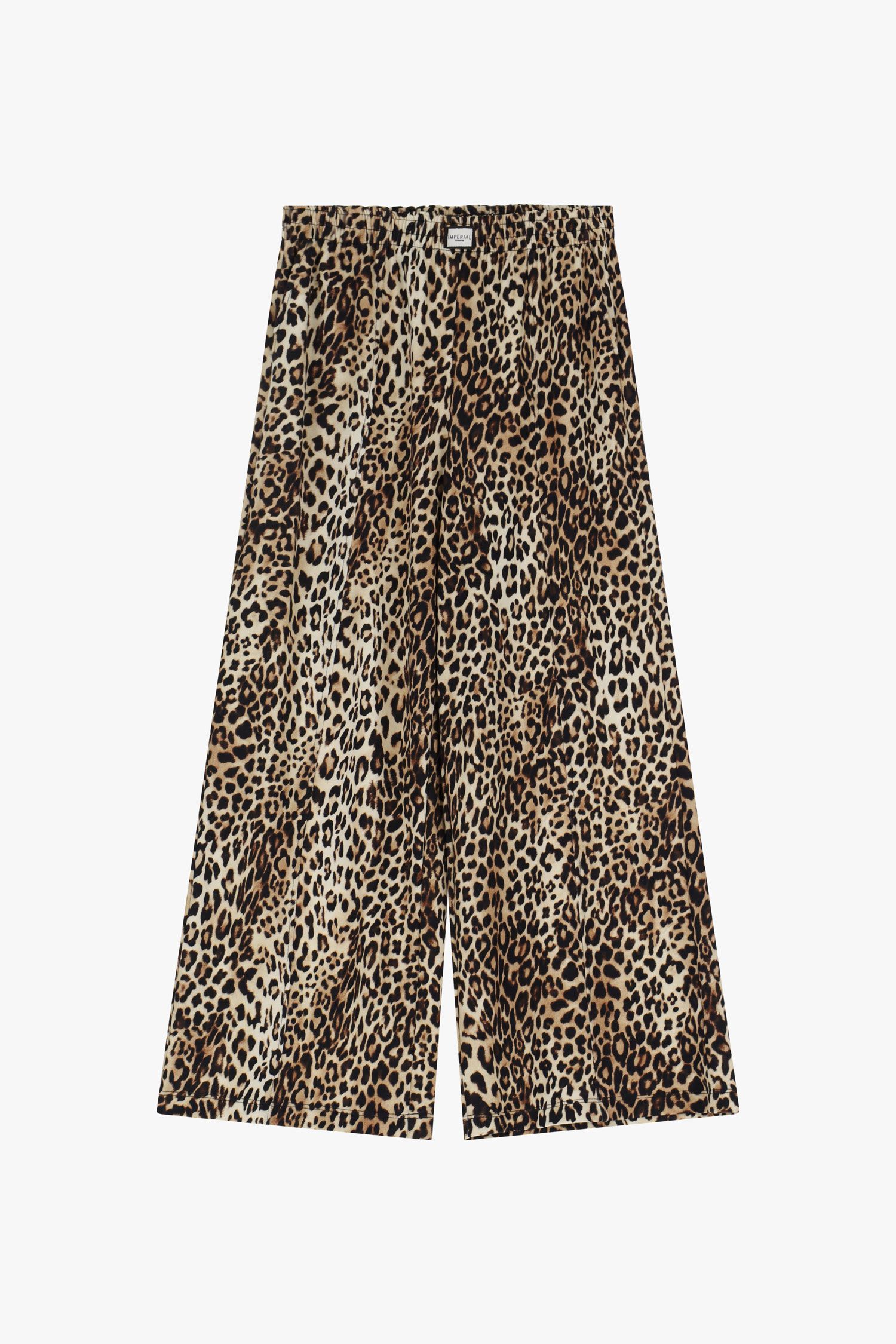 Wide-Leg Animal Print Trousers