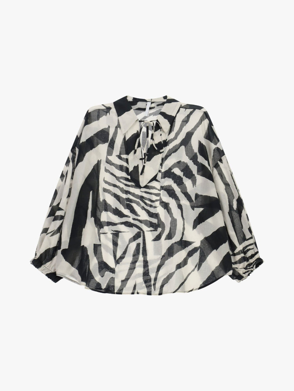Zebra Print Sheer Blouse