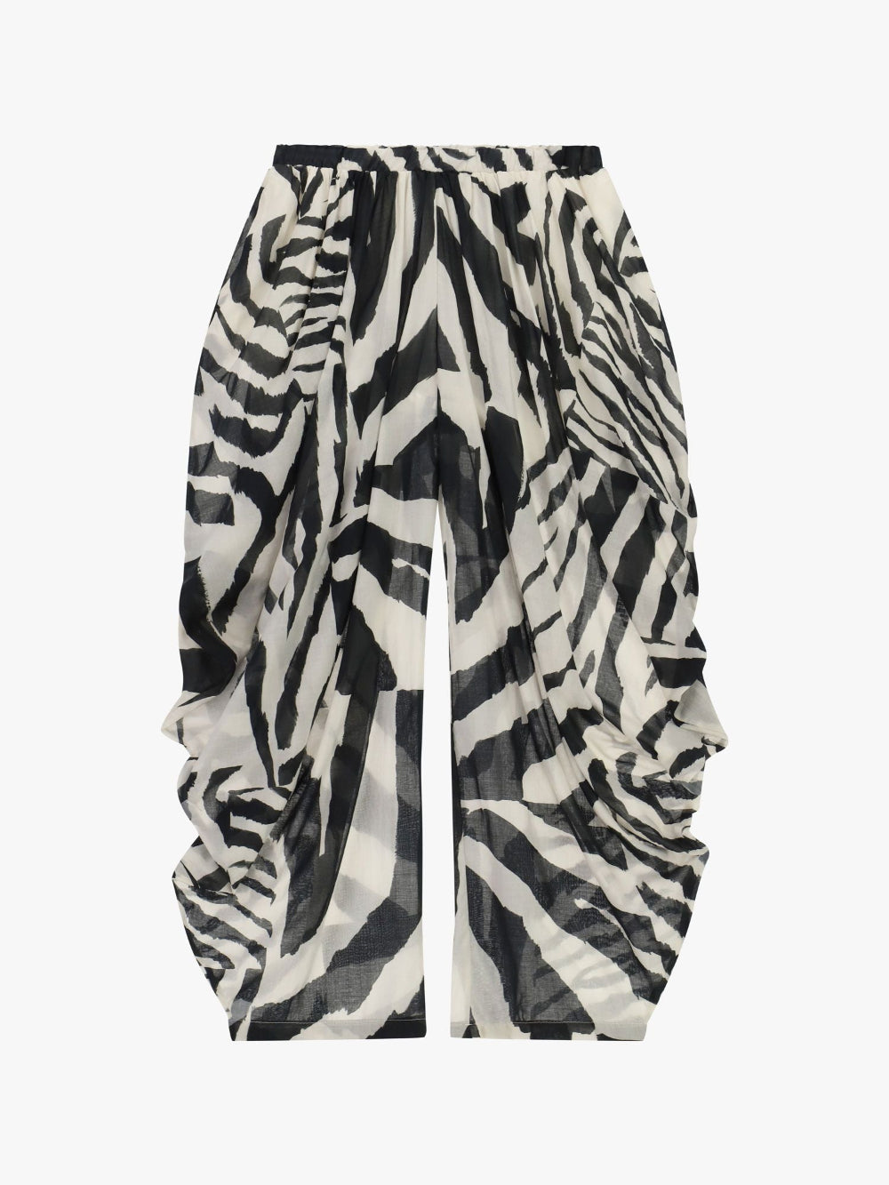 Zebra Print Draped Pants