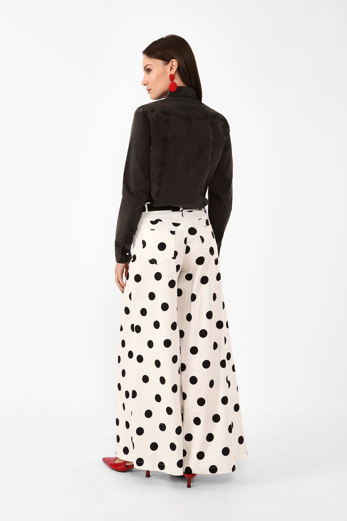 Polka-Dot Palazzo Trousers