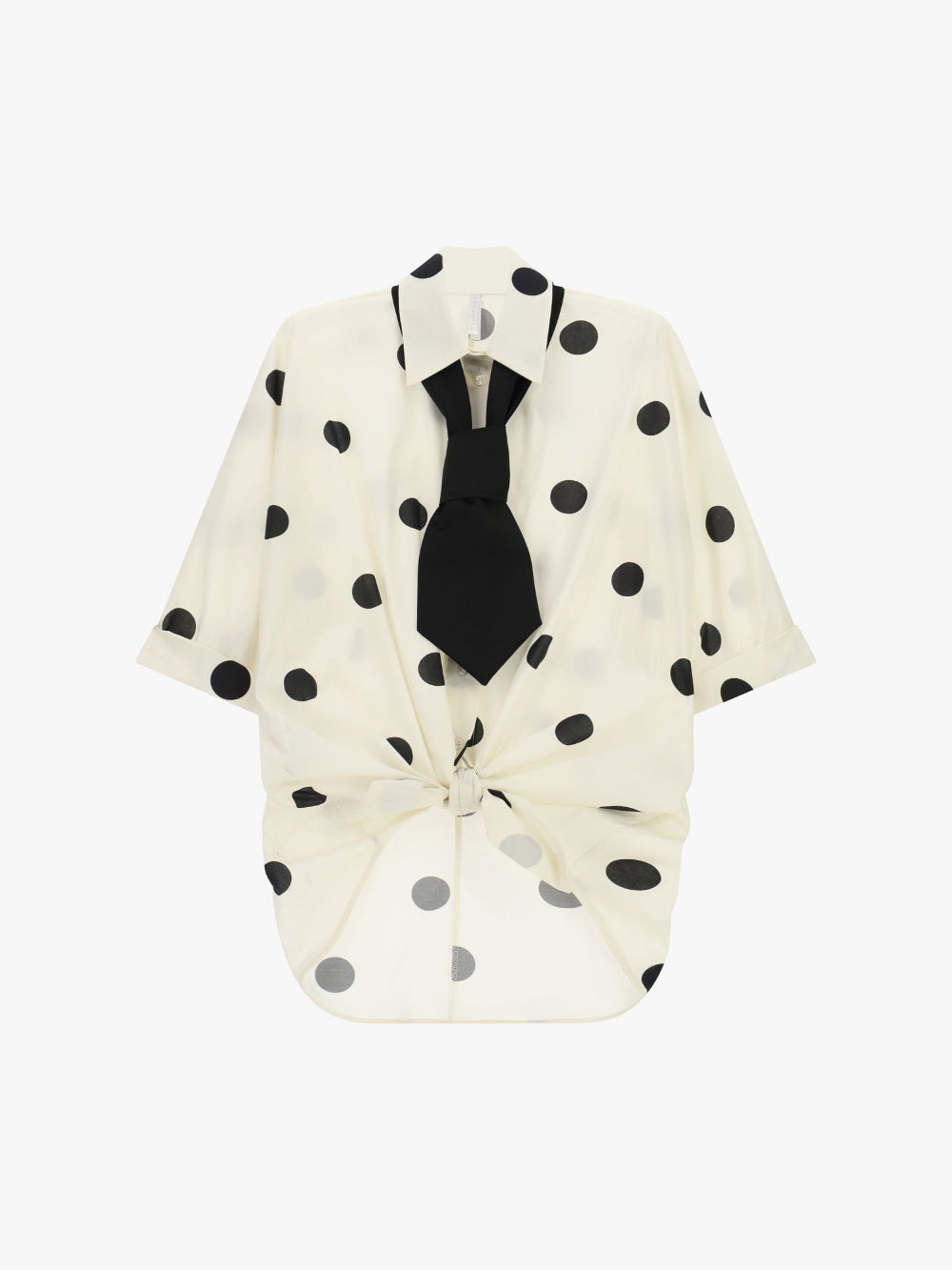 Chemise nouée devant à pois