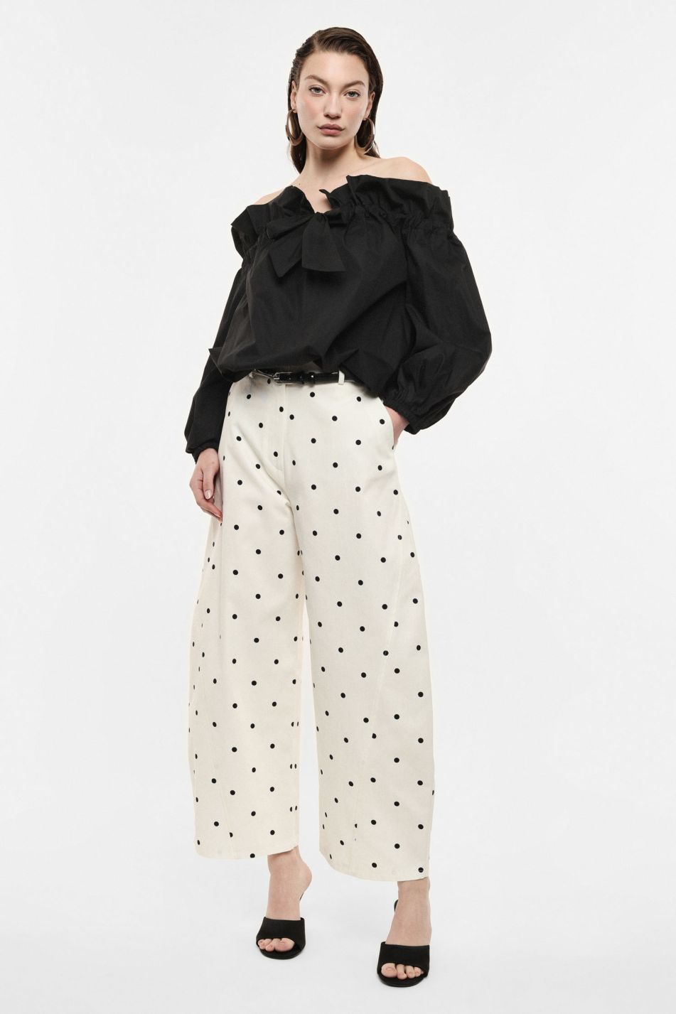 Polka Dot Wide-Leg Pants