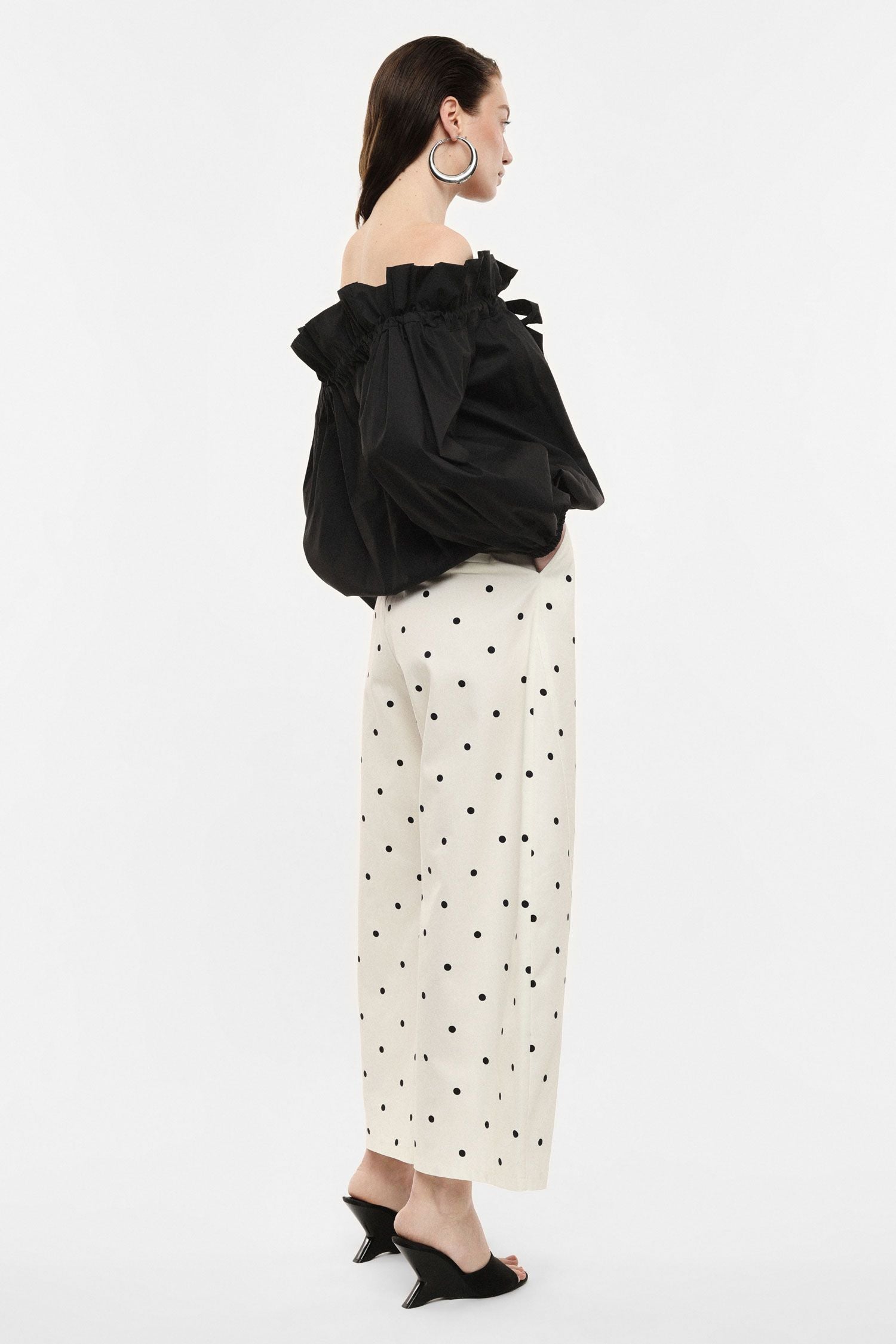 Polka Dot Wide-Leg Pants