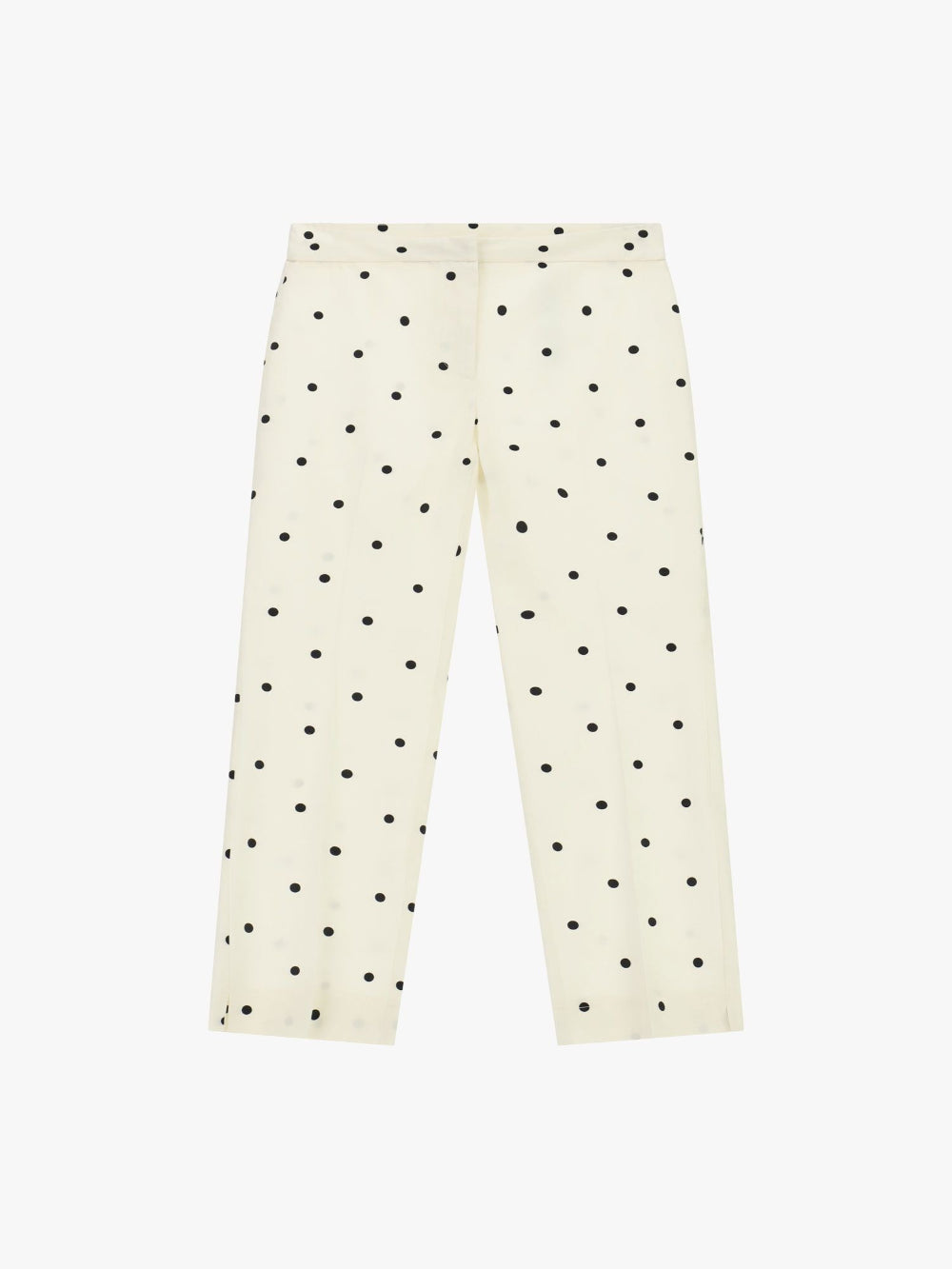 Polka Dot Straight-Leg Pants