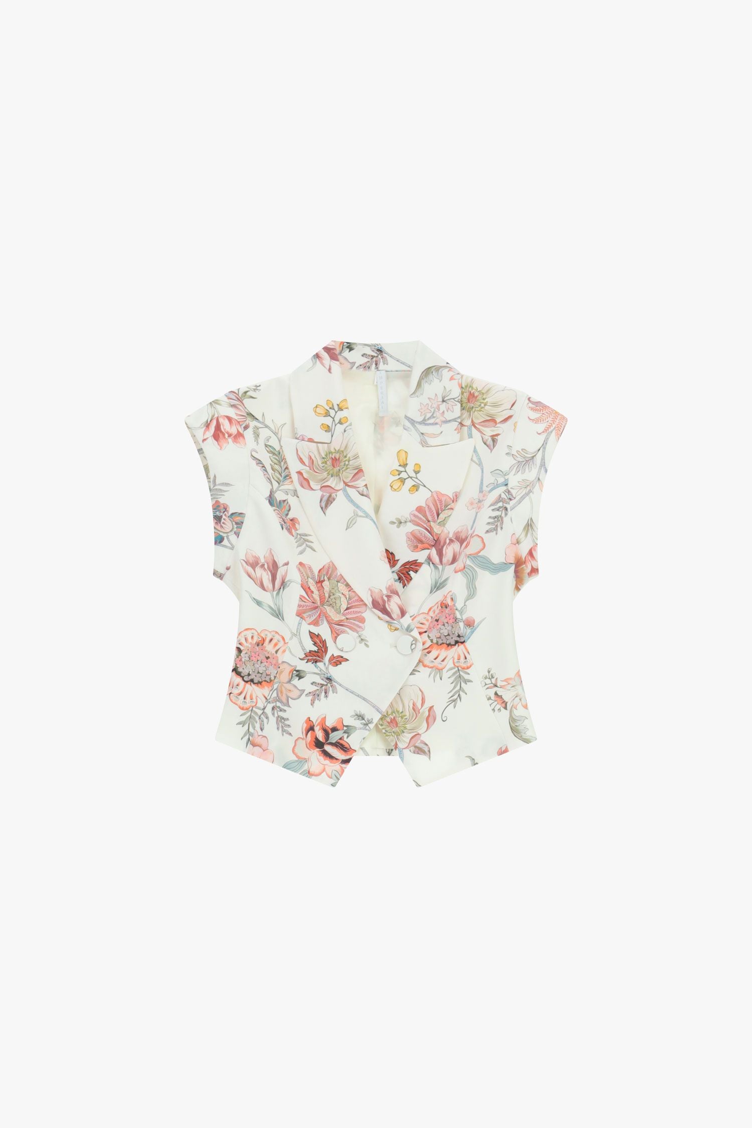 Gilet tailleur à fleurs