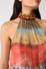 Abstract-print halterneck jumpsuit