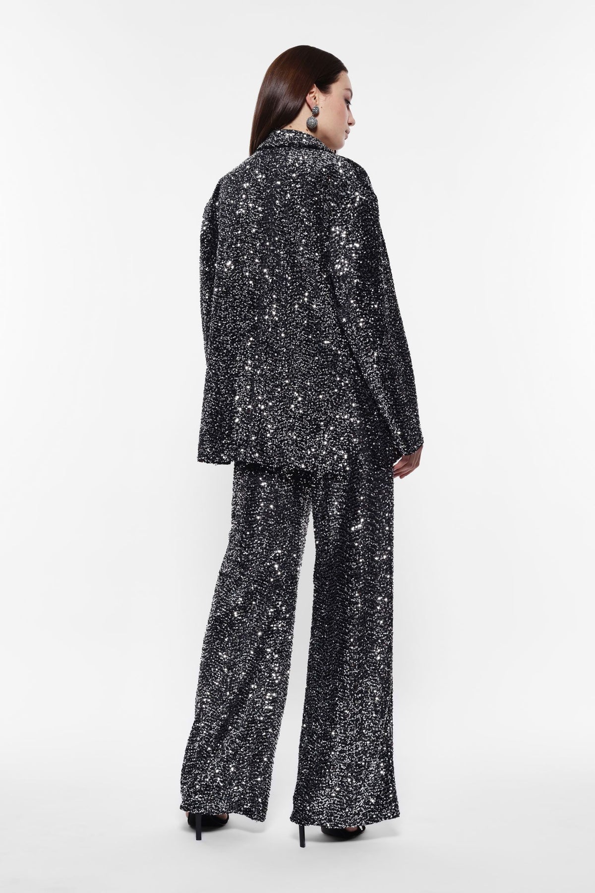 Pantalon évasé à sequins