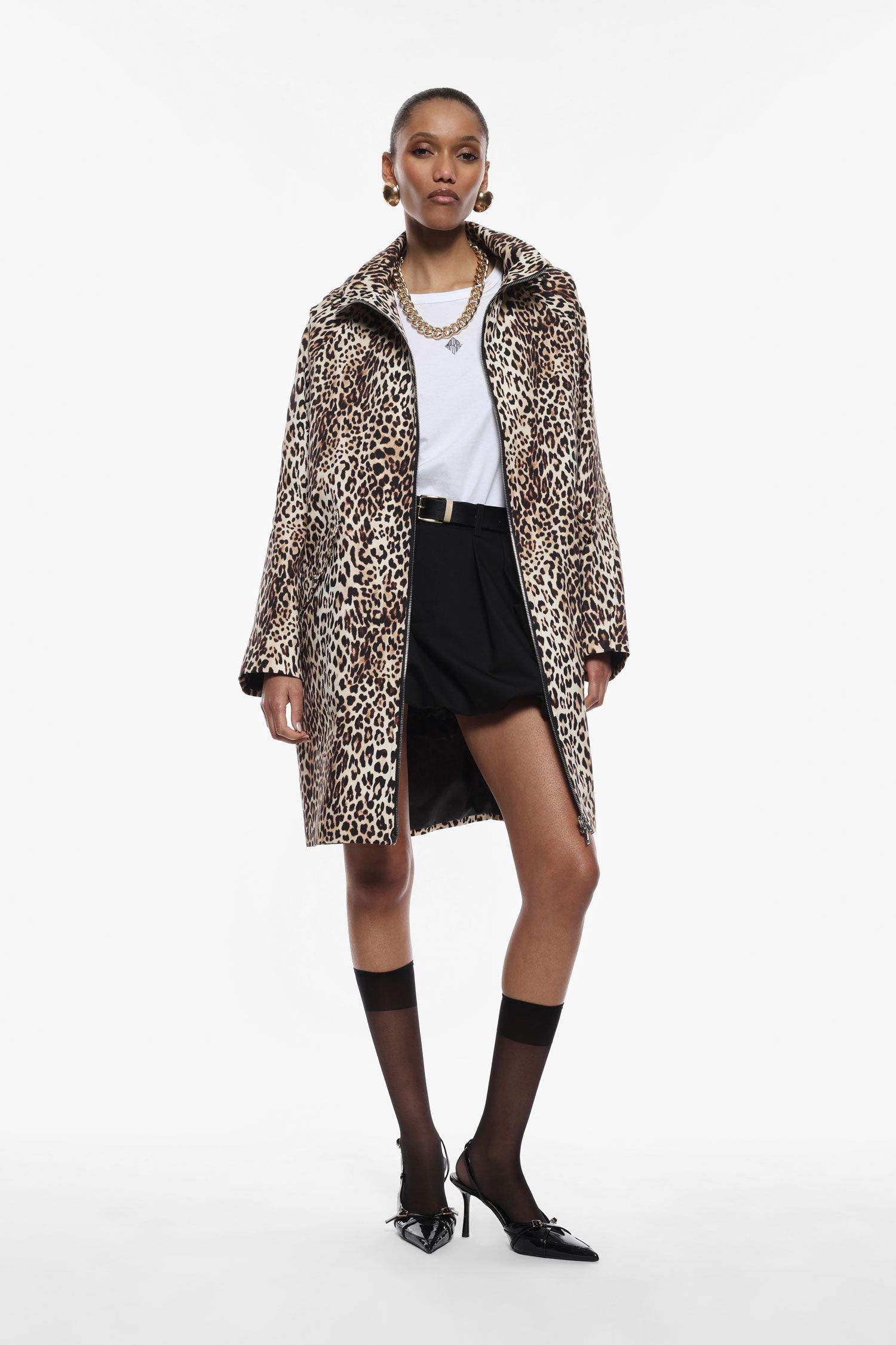 Manteau à imprimé animalier