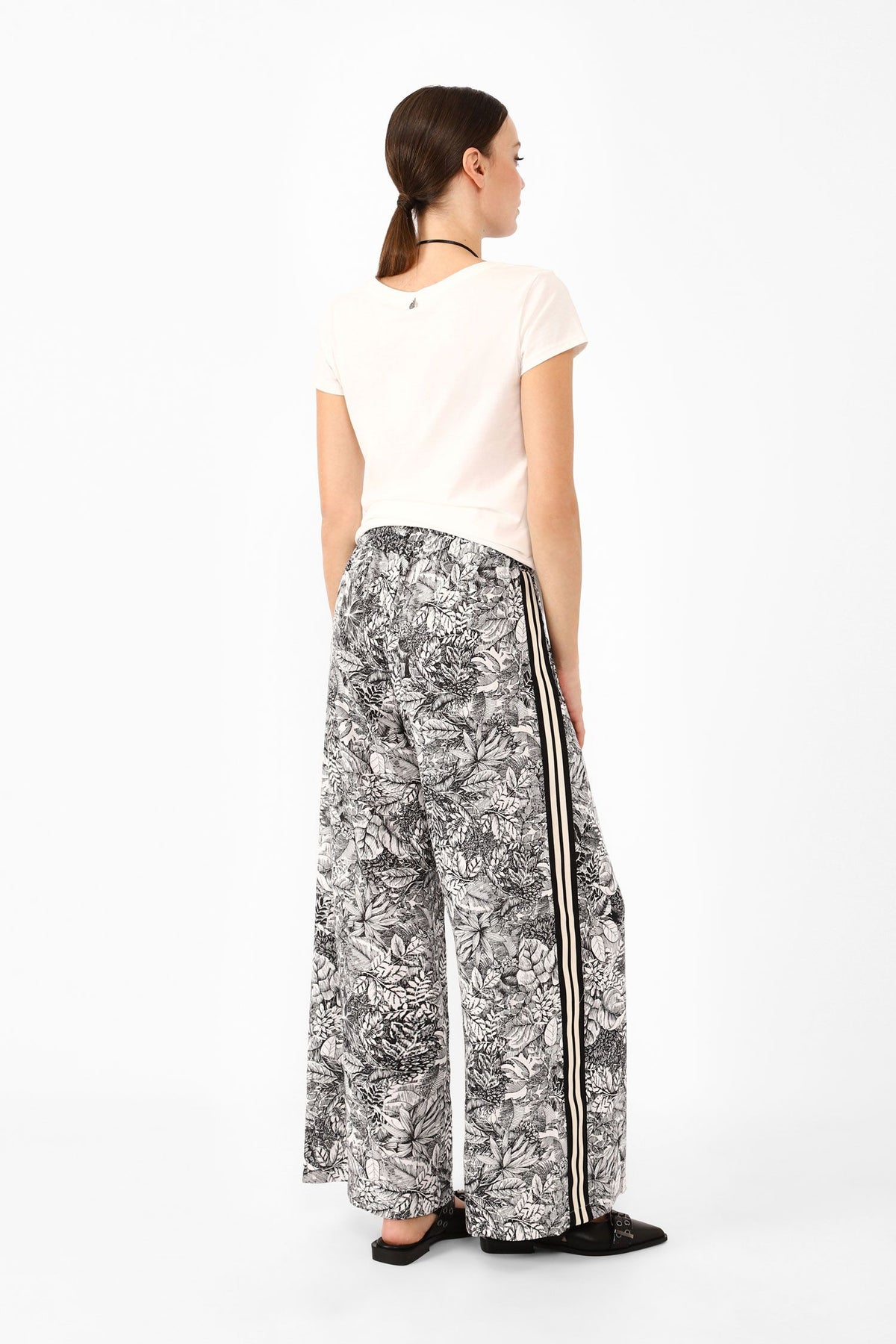 Botanical-print Palazzo Trousers